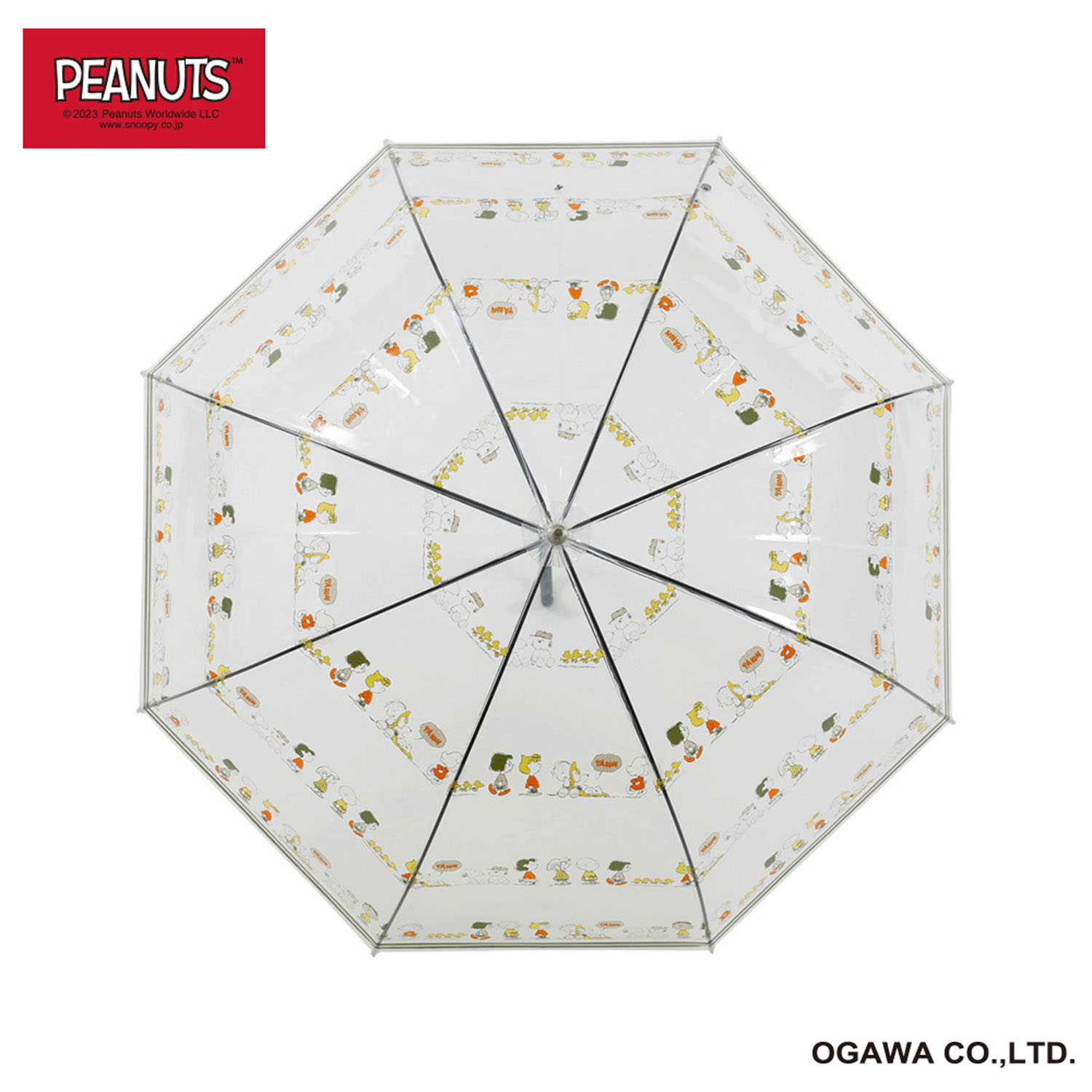 スヌーピー キャラクタービニール長傘 「整列」 - 画像2