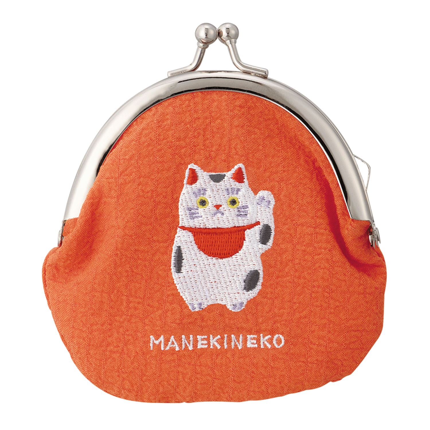 刺繍ガマグチ 招き猫