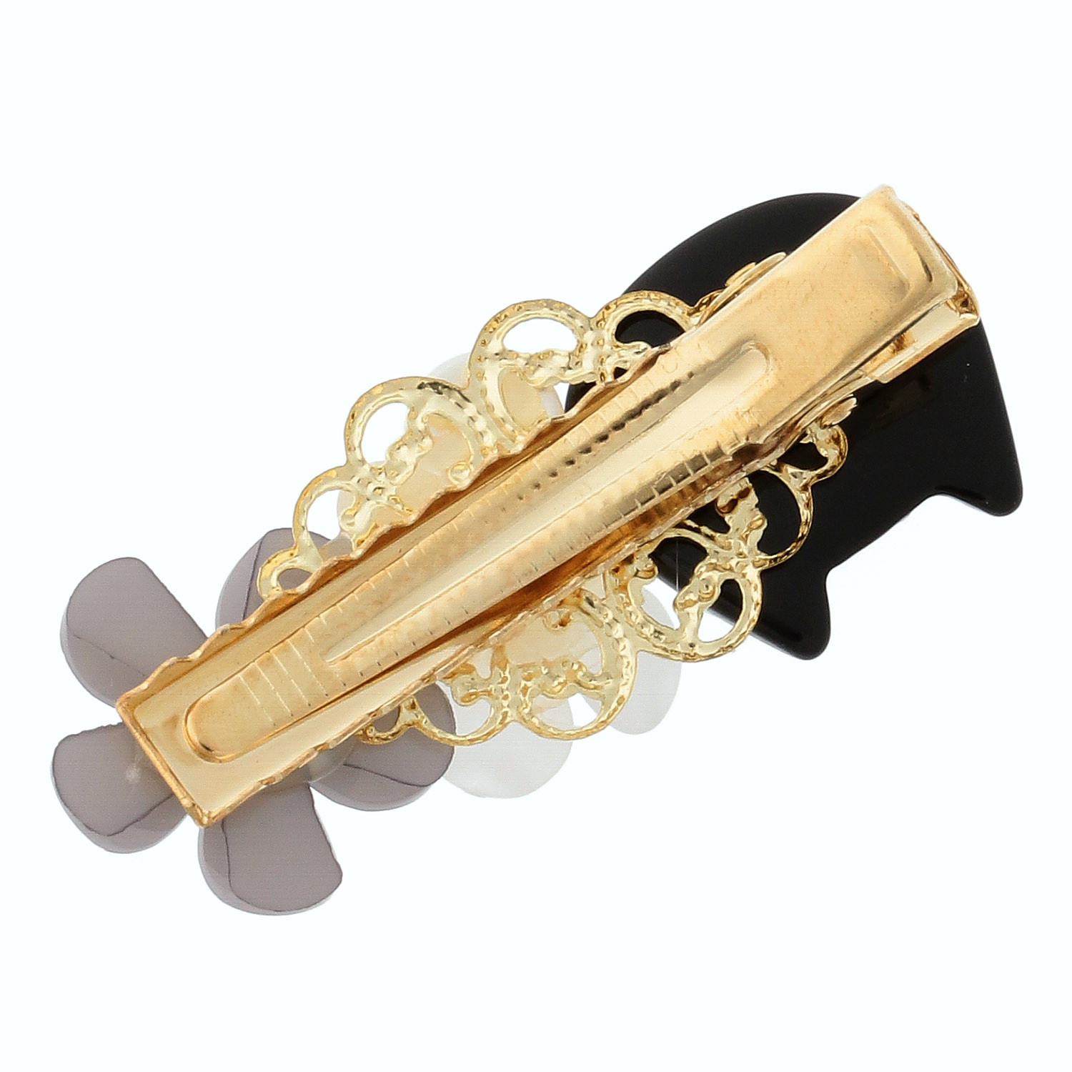 猫と花ヘアクリップ - 画像3