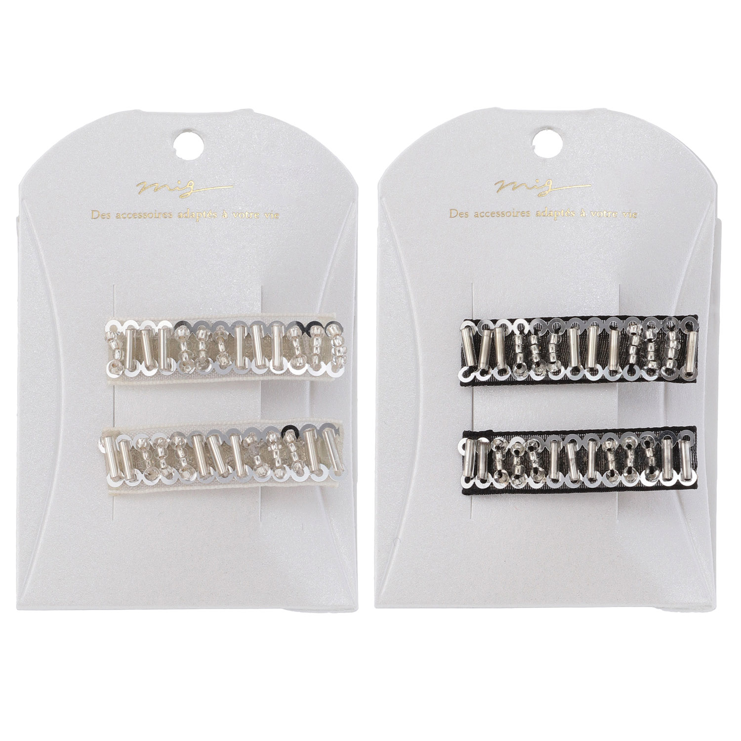 刺繍ビーズヘアクリップ