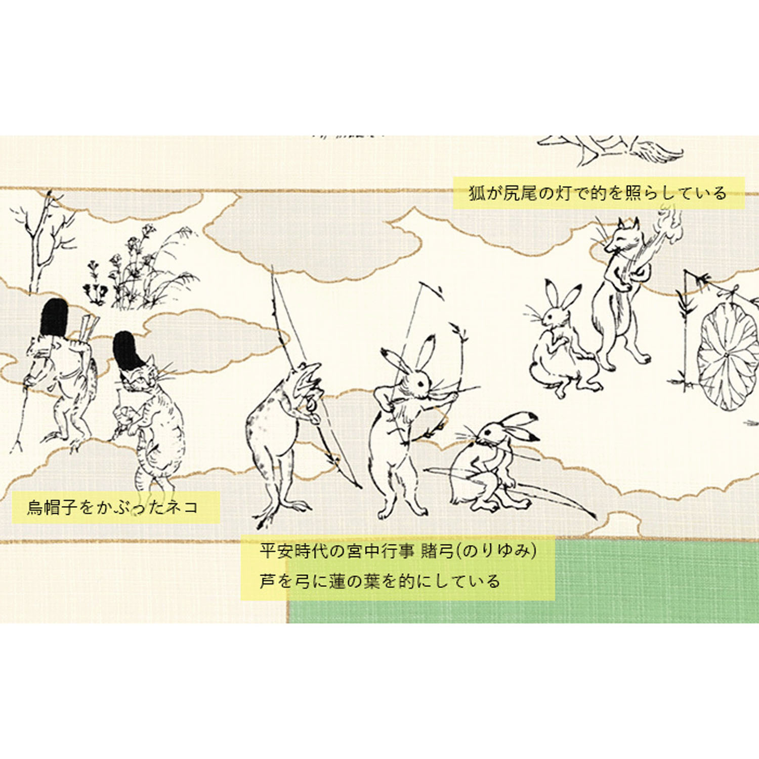 風呂敷50cm 鳥獣戯画 絵巻 - 画像5