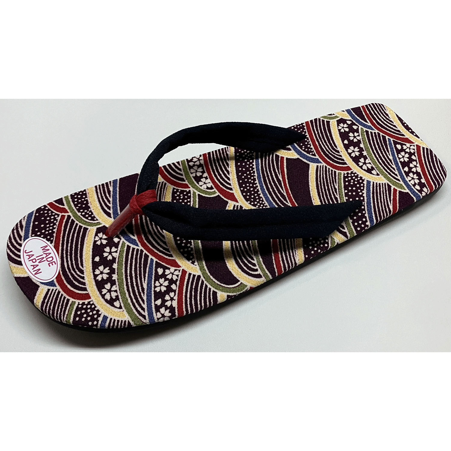 和柄サンダル 桜に波