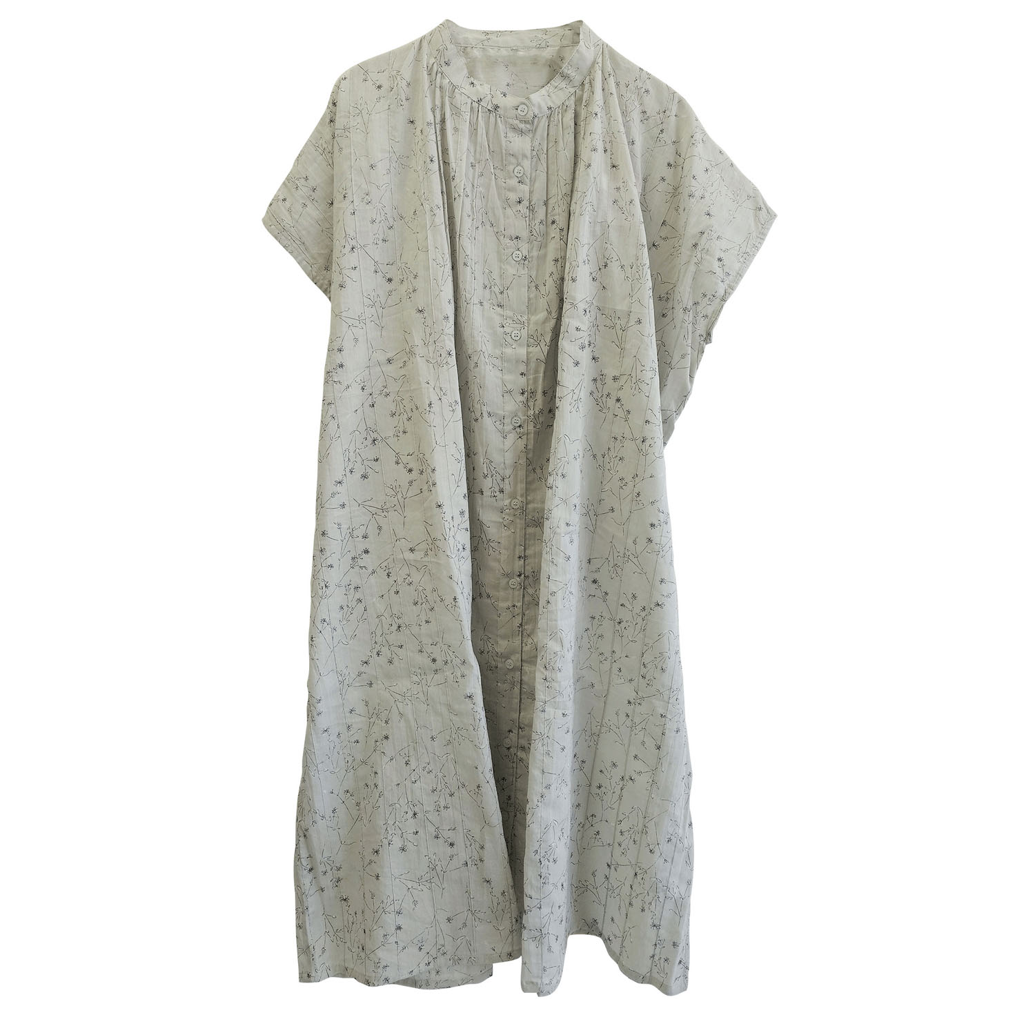 コットンボイルフロントタック前開きワンピース - 画像5