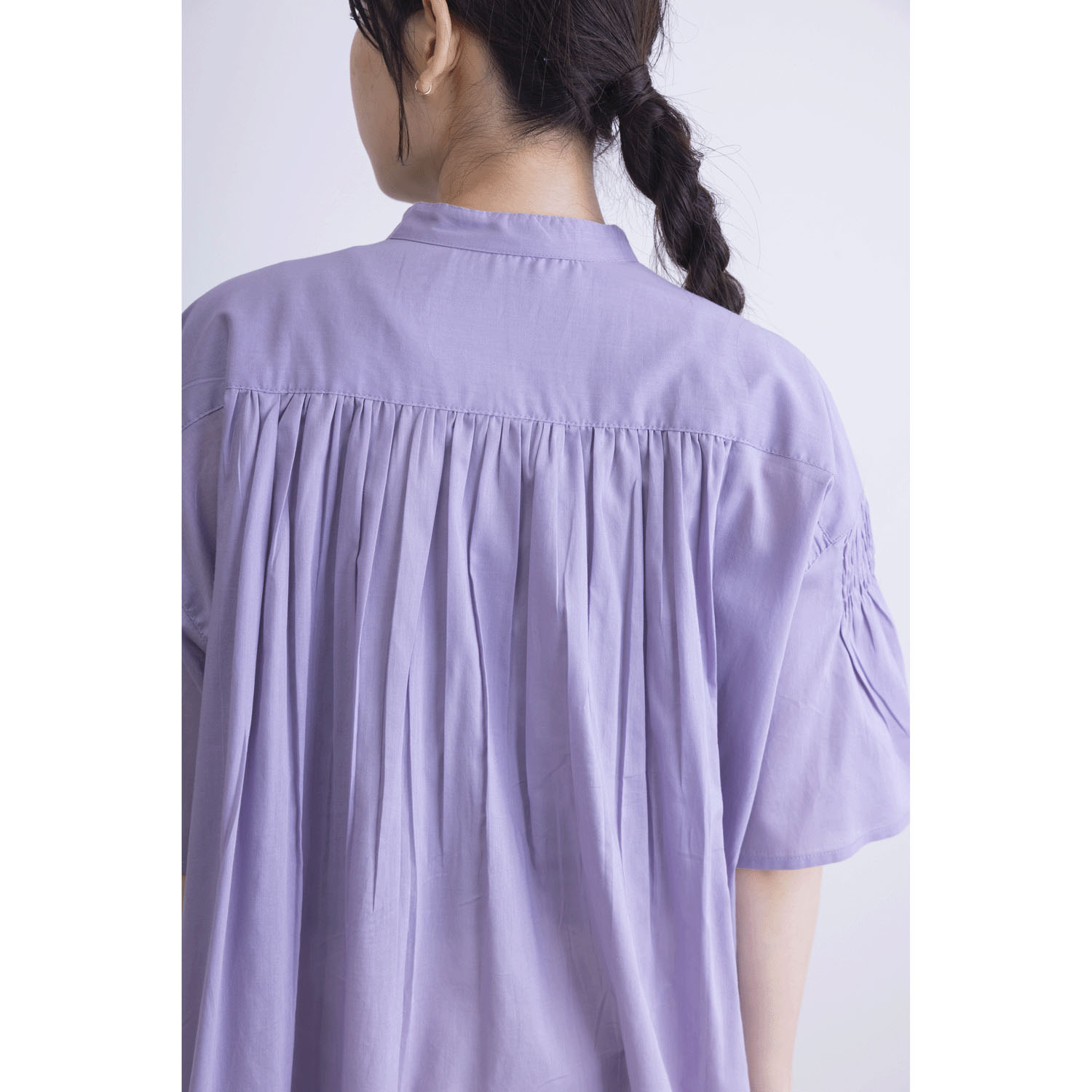 フロントタック5分袖前開きワンピース - 画像15