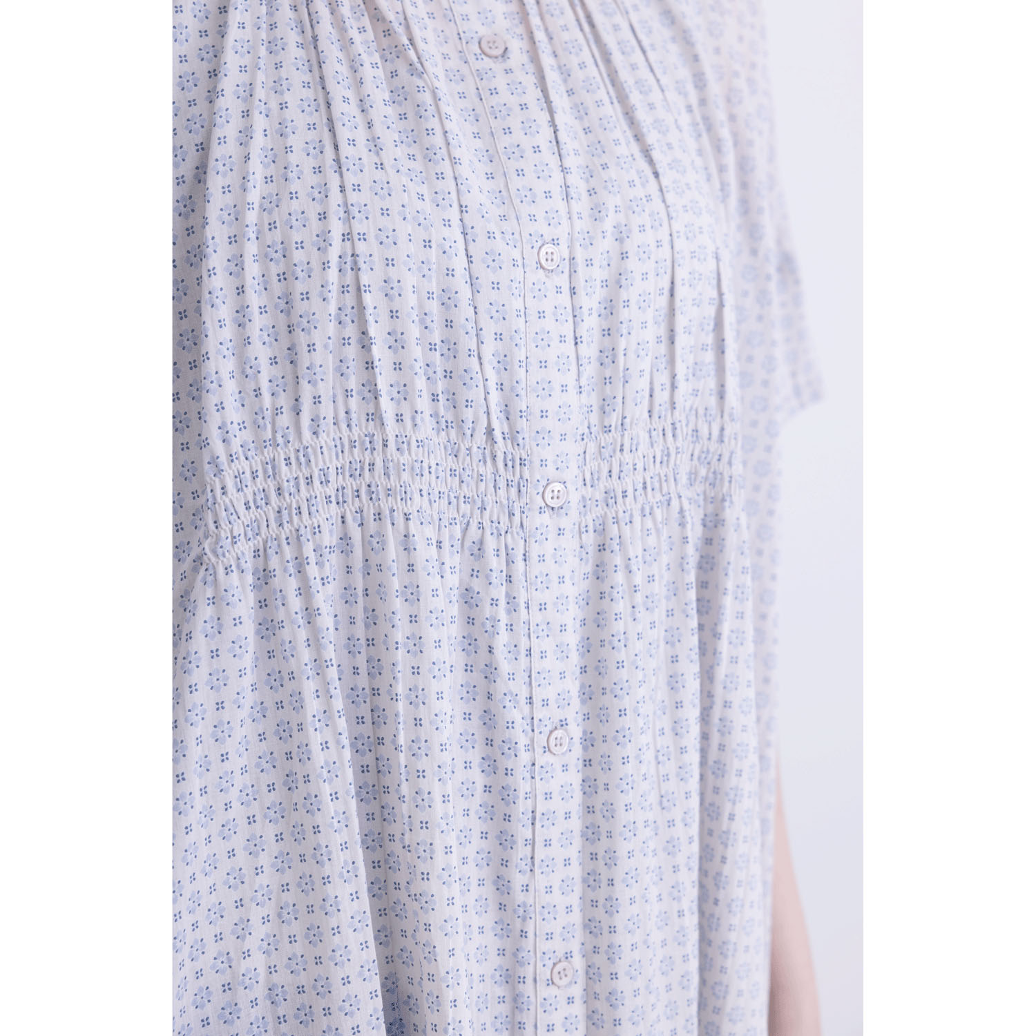 フロントシャーリング5分袖プリントワンピース - 画像6