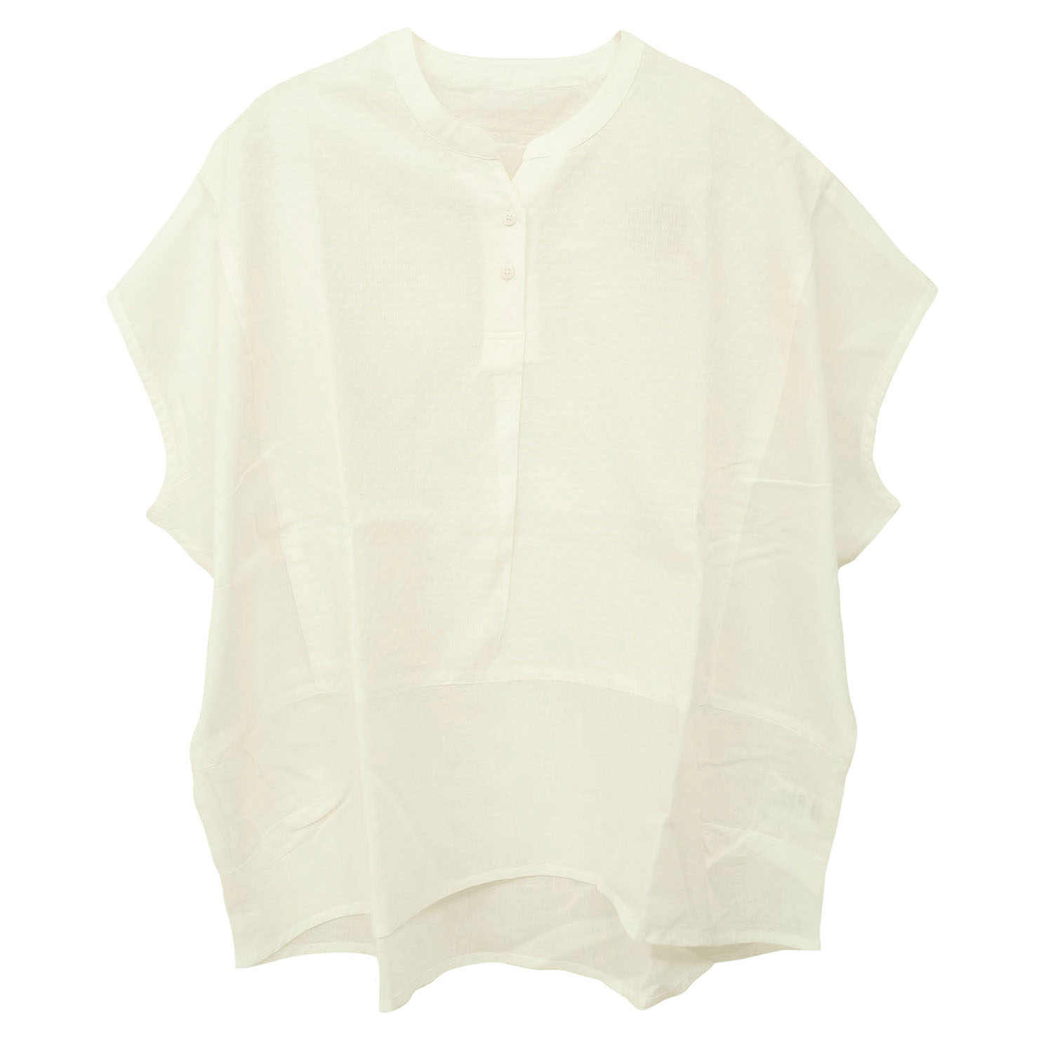 コットンドビーx無地半袖コクーンブラウス - 画像6
