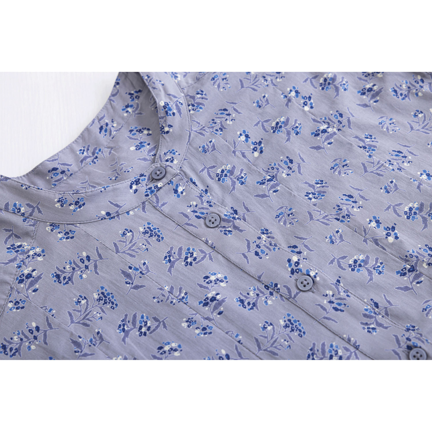 花柄フロントタック5分袖前開きブラウス - 画像5