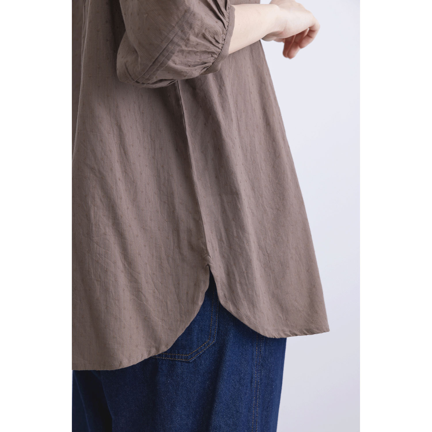 ストライプ＆ドビー前後2WAYブラウス - 画像12