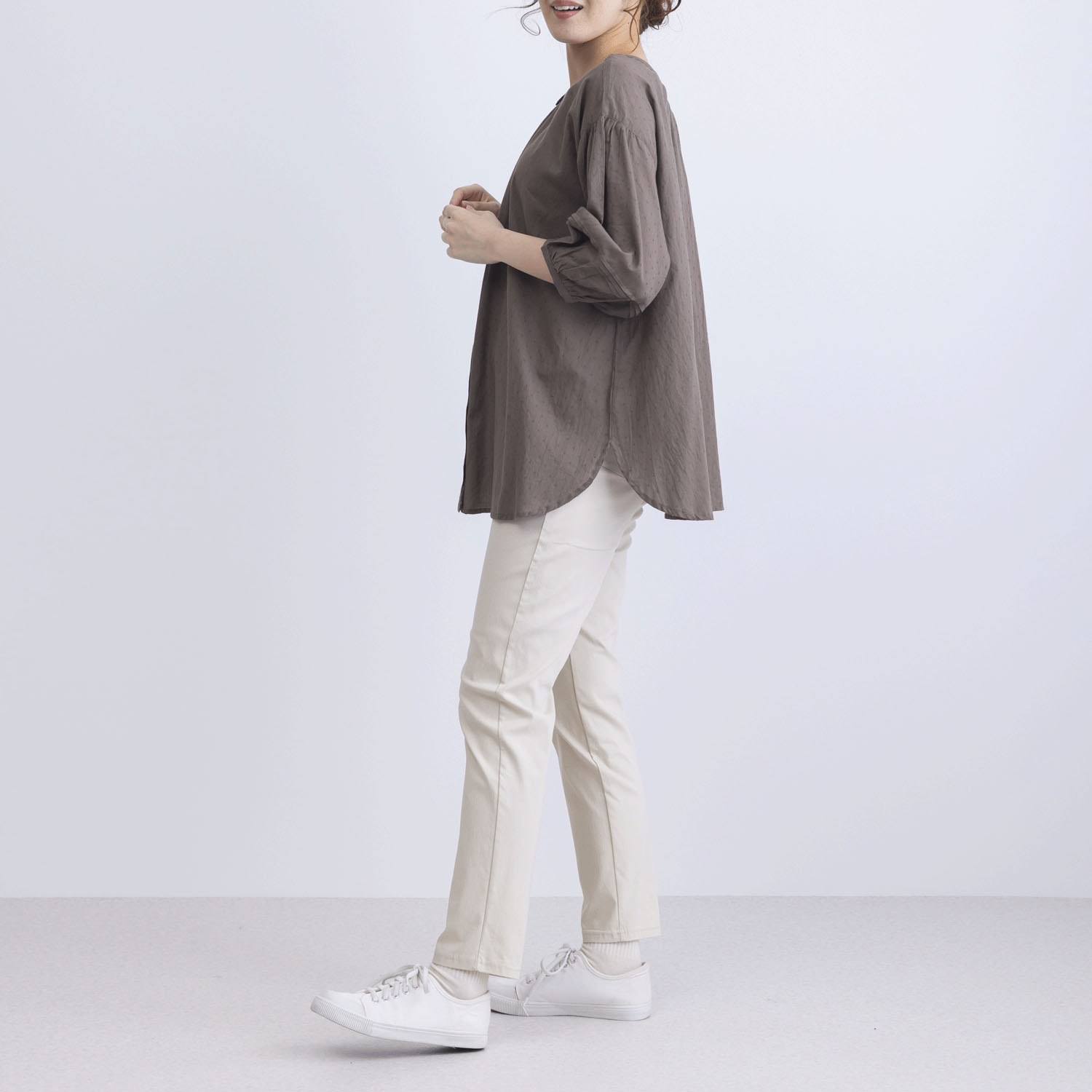 ストライプ＆ドビー前後2WAYブラウス - 画像17