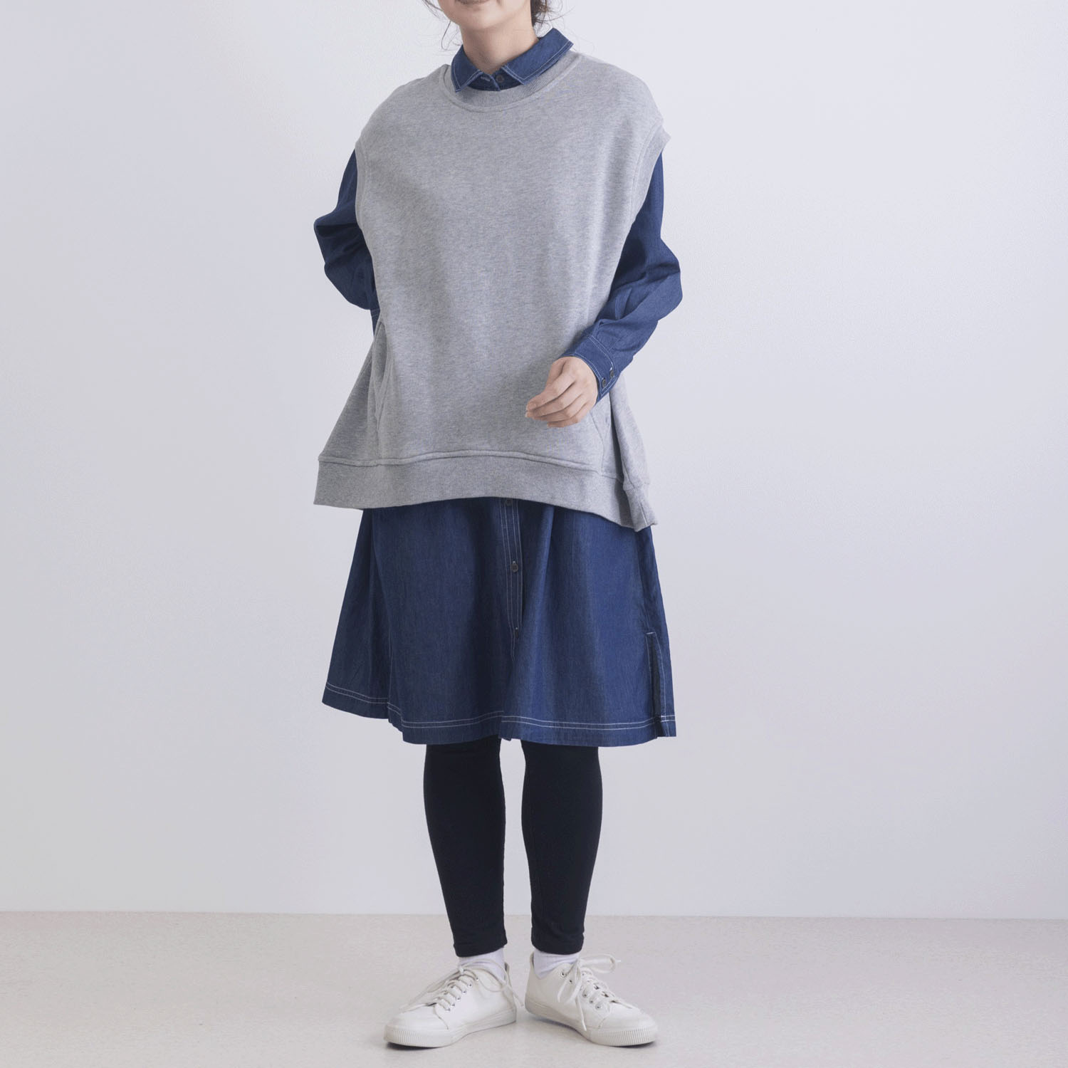 CVC裏毛ポケット付きベスト - 画像2