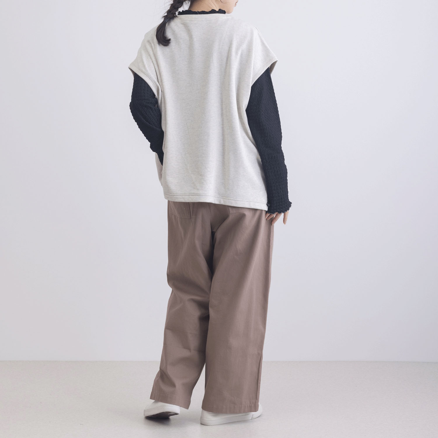 CVC裏毛深Vネックベスト - 画像14