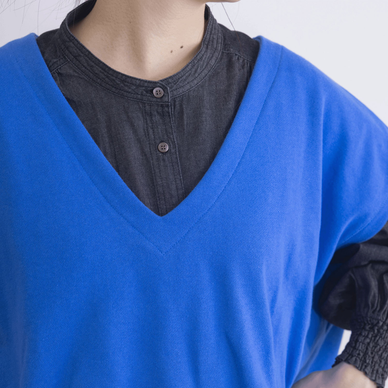 CVC裏毛深Vネックベスト - 画像25