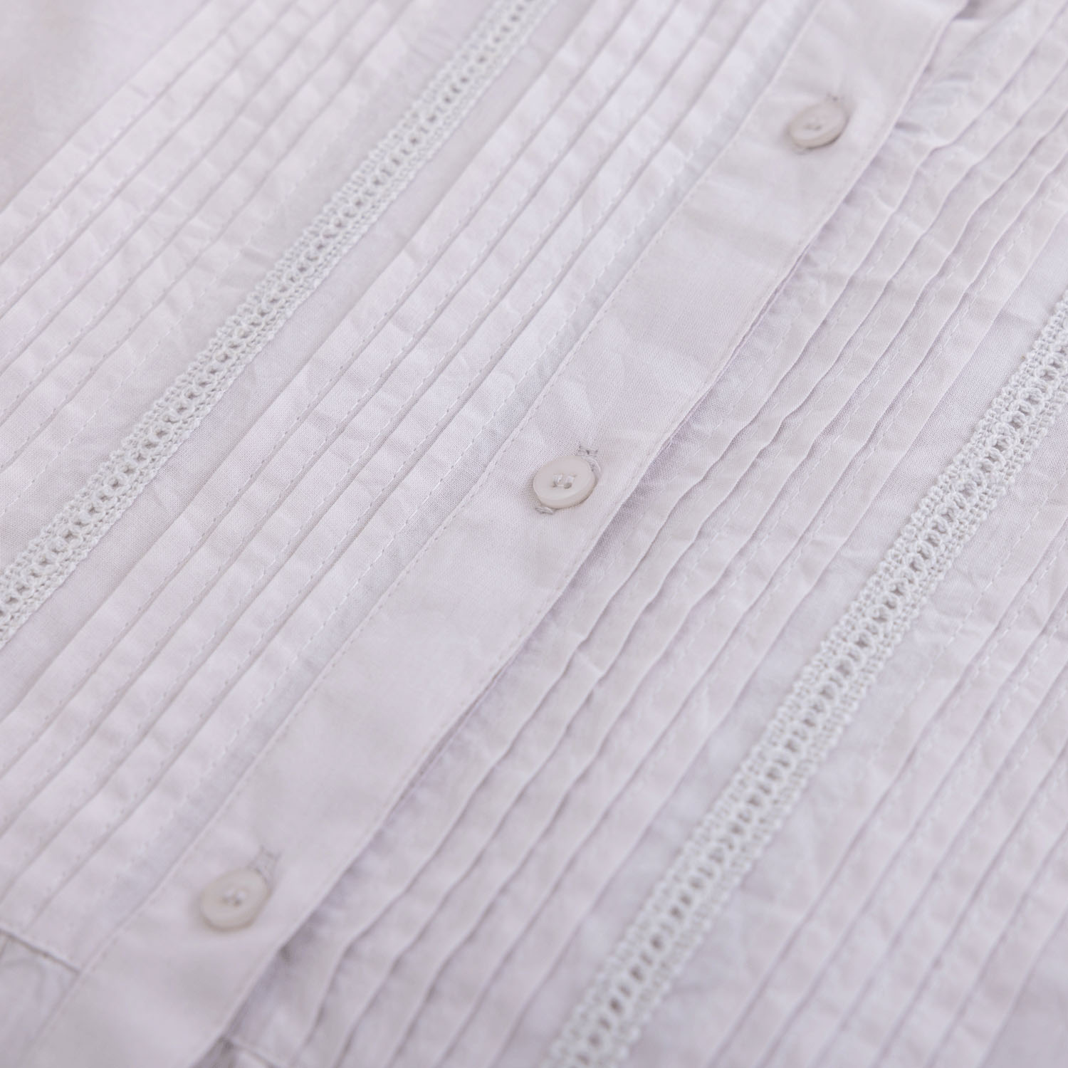 ピンタック＆レース使い前開きワンピース - 画像5