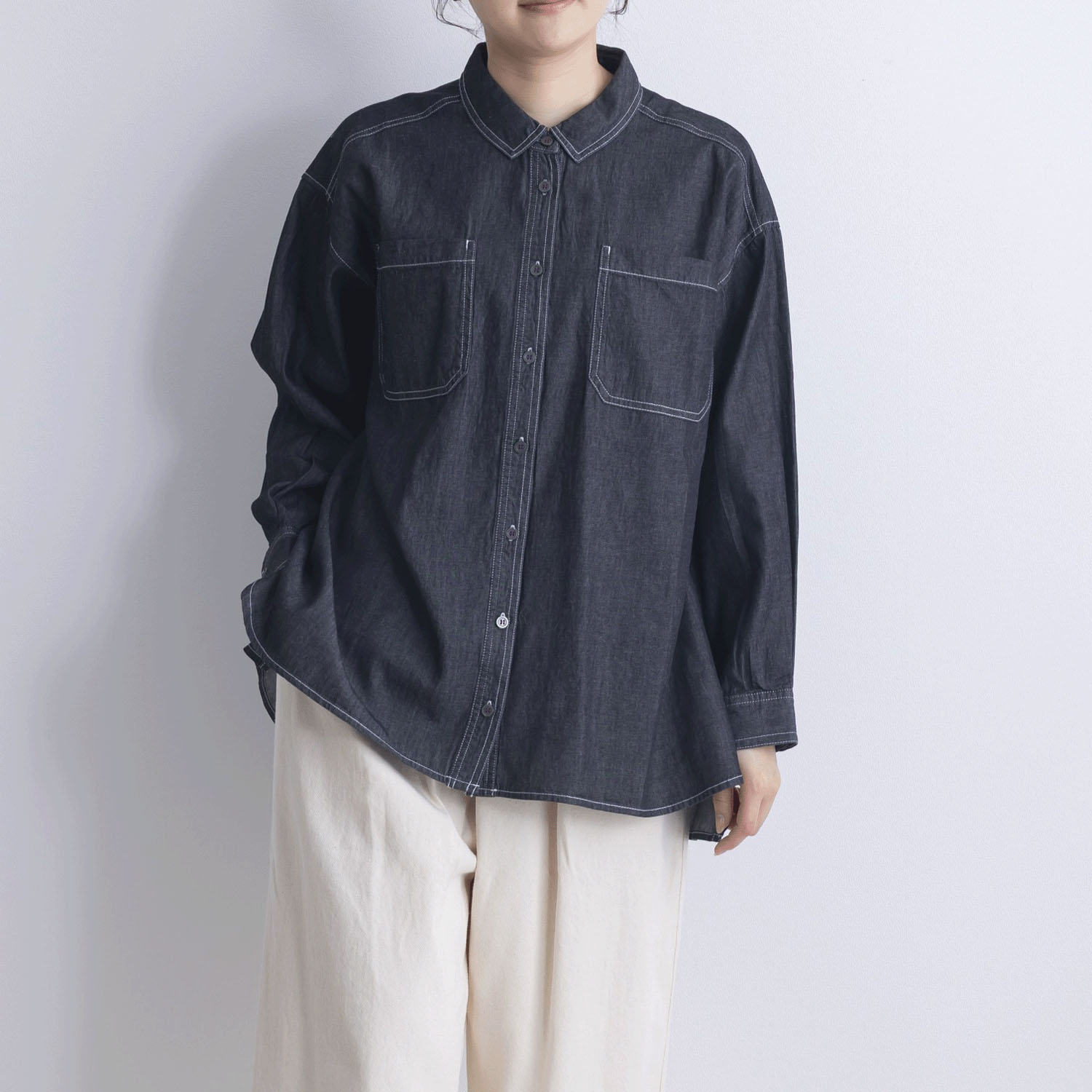 デニムシャツブラウス - 画像2