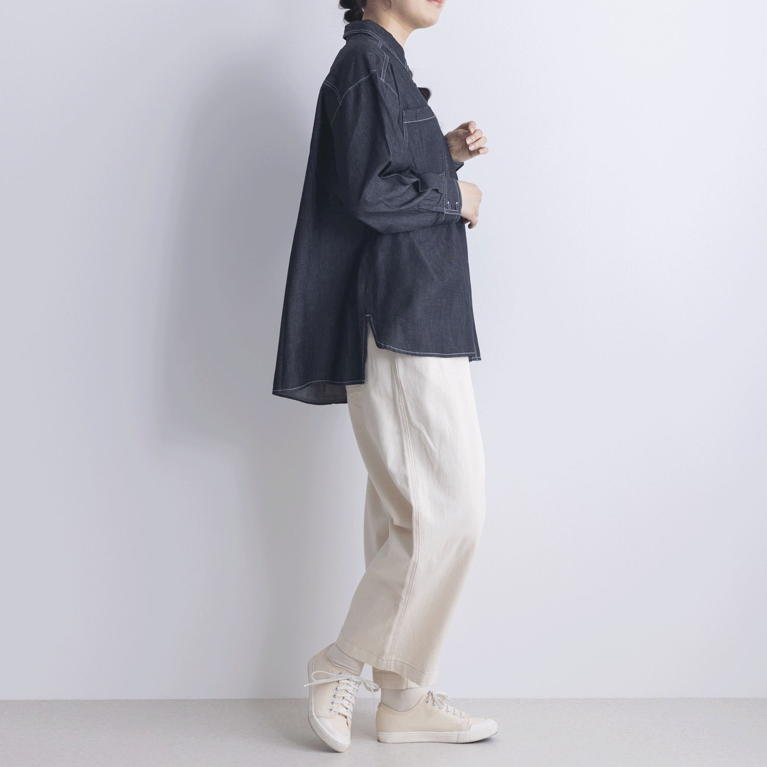 デニムシャツブラウス - 画像3