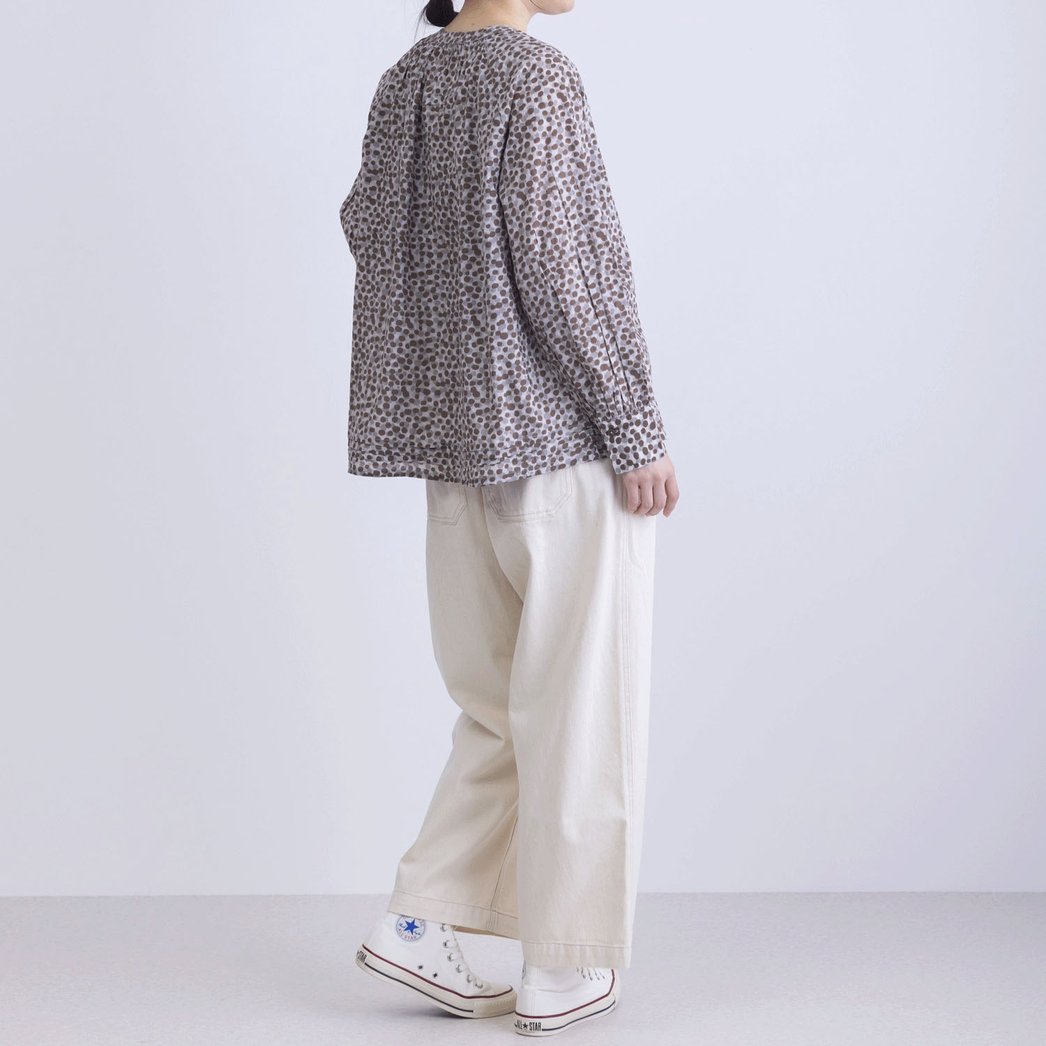 ランダムドットプリント前開きブラウス - 画像9