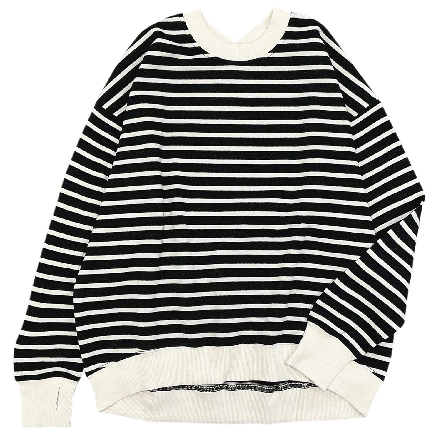 CVC裏起毛ボーダー柄バックジップアップPO - 画像11