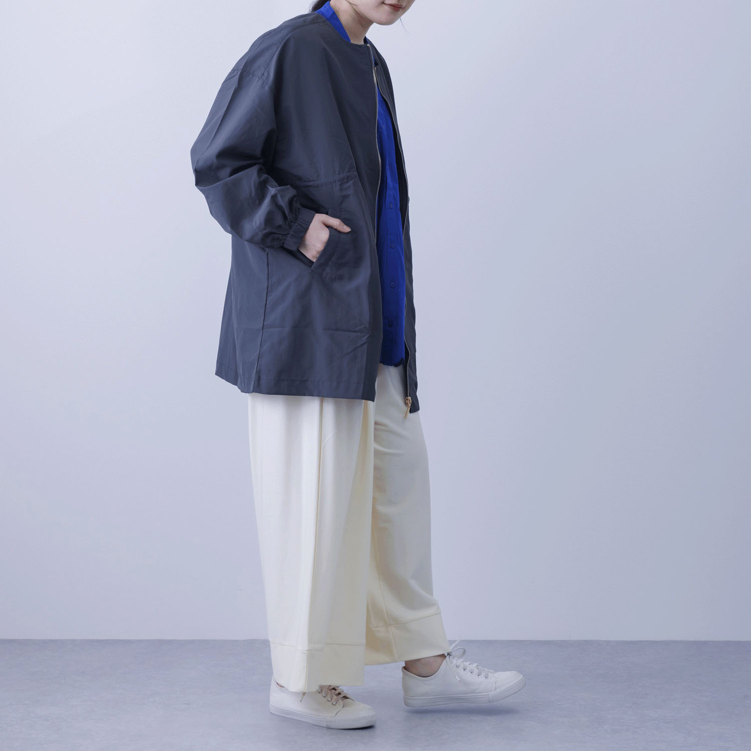 撥水＆花粉リリース加工ミドル丈アウター - 画像6