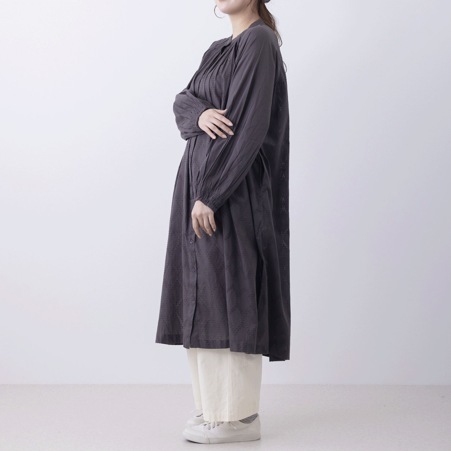 無地＆JQD前開きワンピース - 画像3