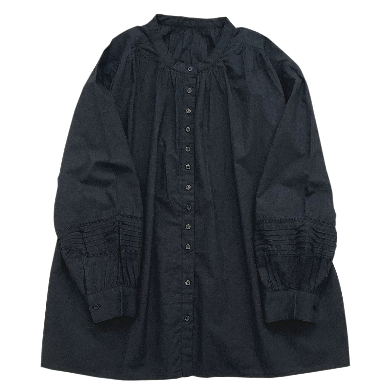 袖ウェーブピンタック前開きブラウス - 画像11