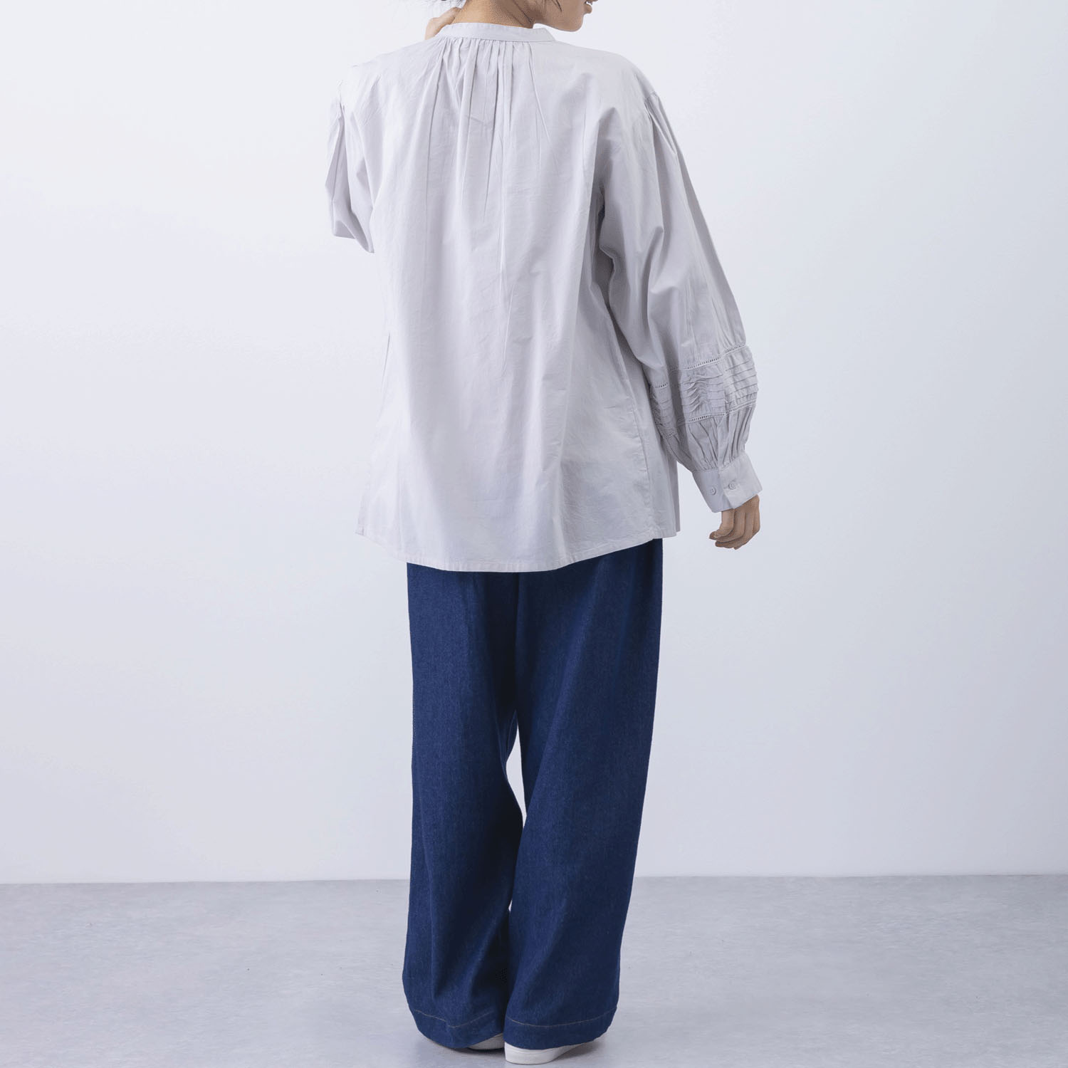 袖ウェーブピンタック前開きブラウス - 画像4