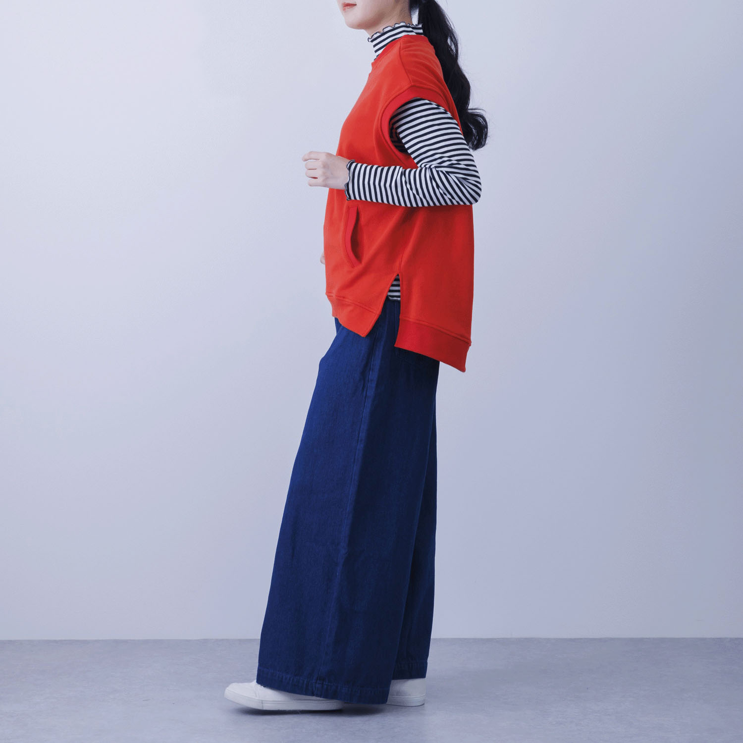 CVC裏毛ニットベスト - 画像13