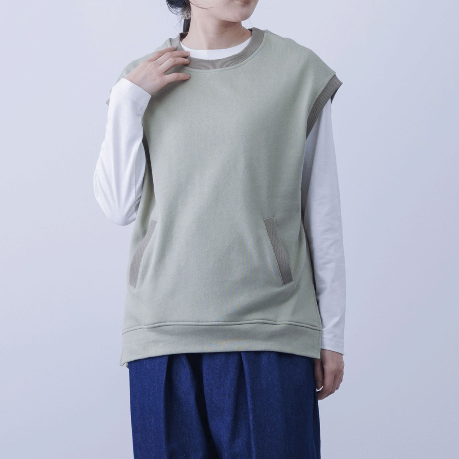 CVC裏毛ニットベスト - 画像19