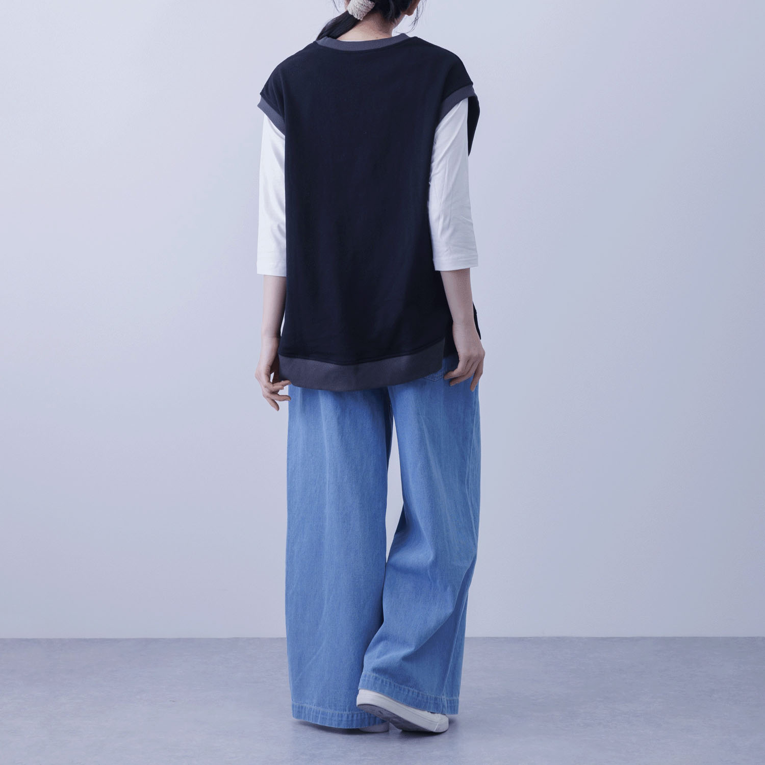 CVC裏毛ニットベスト - 画像4