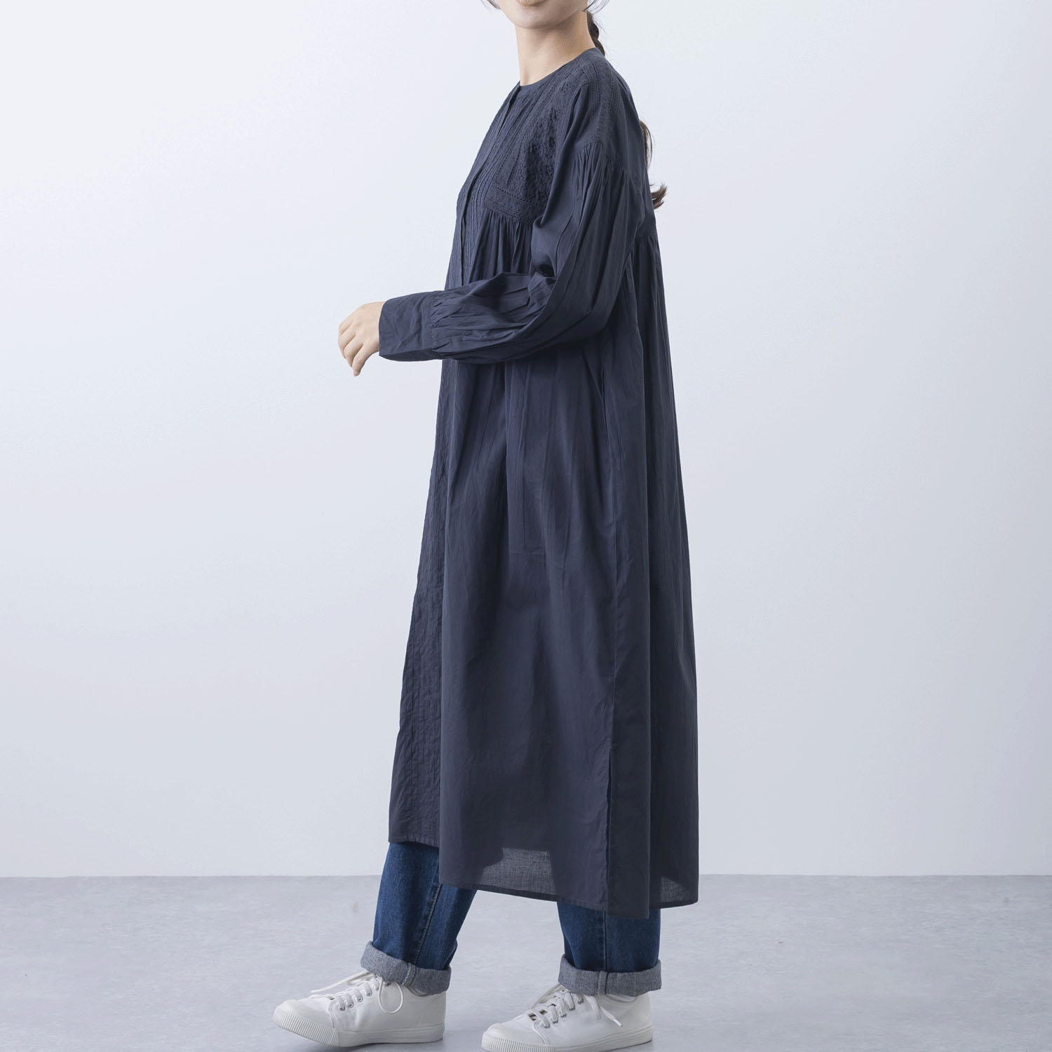 ピンタック＆レース前開きワンピ―ス - 画像3