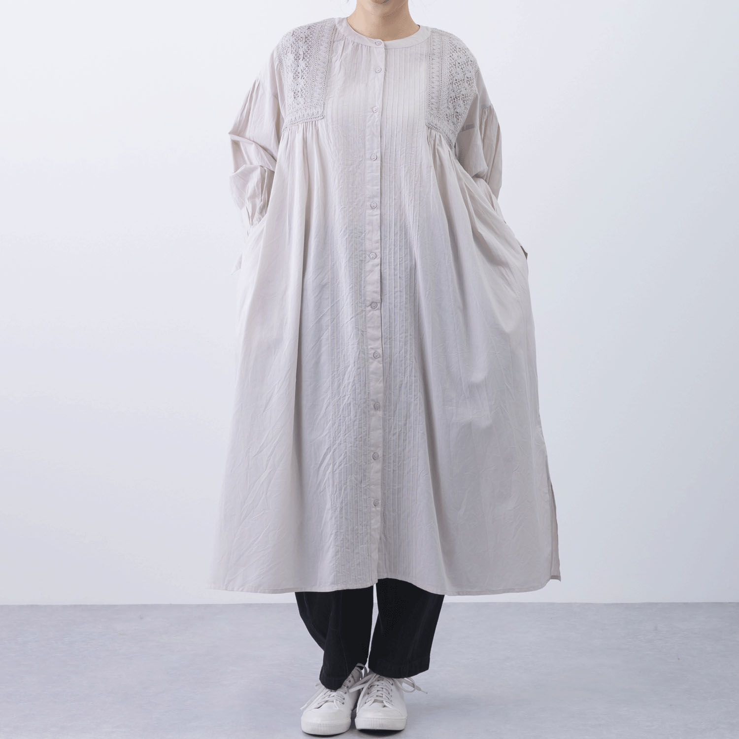 ピンタック＆レース前開きワンピ―ス - 画像7