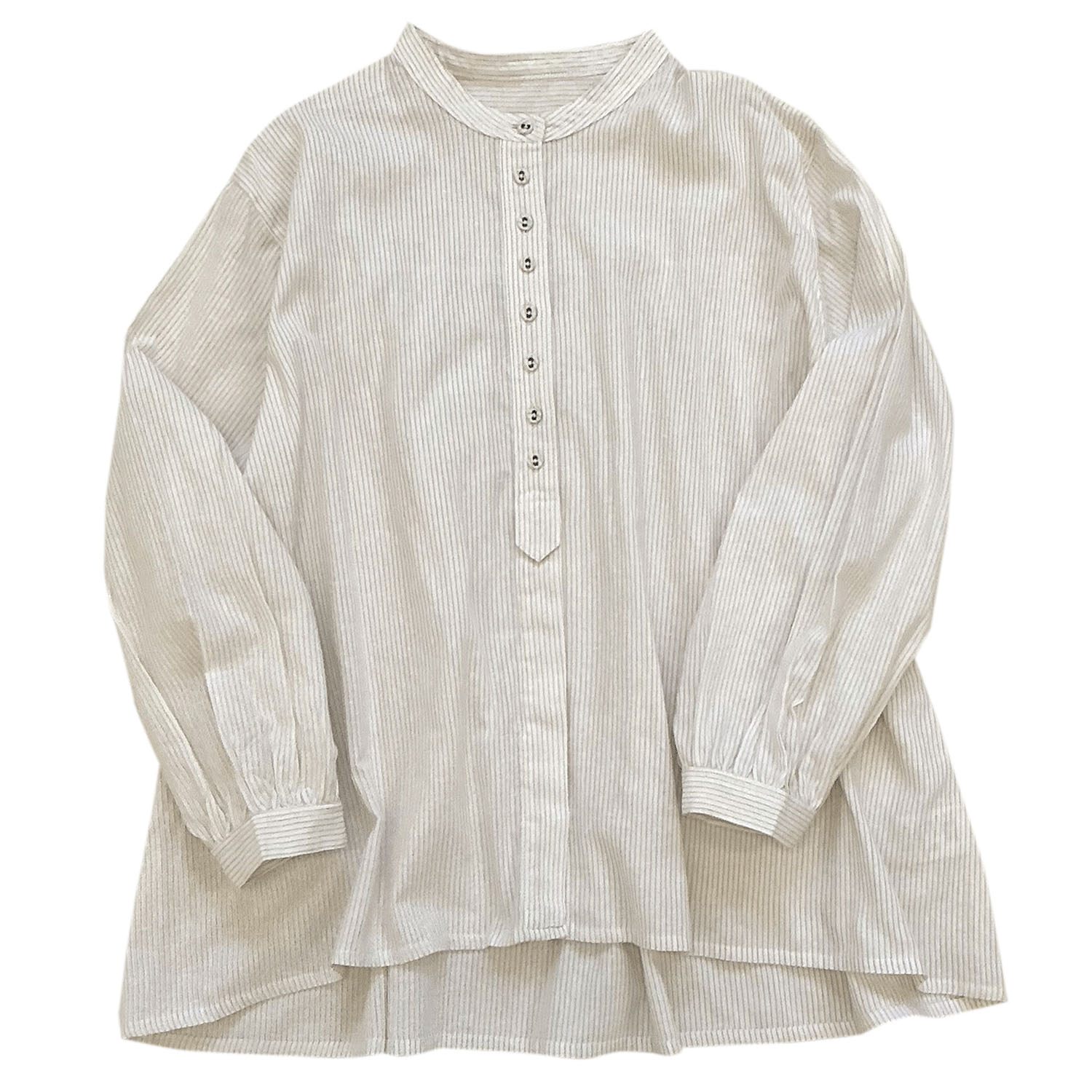 ストライプ柄前開きブラウス - 画像15