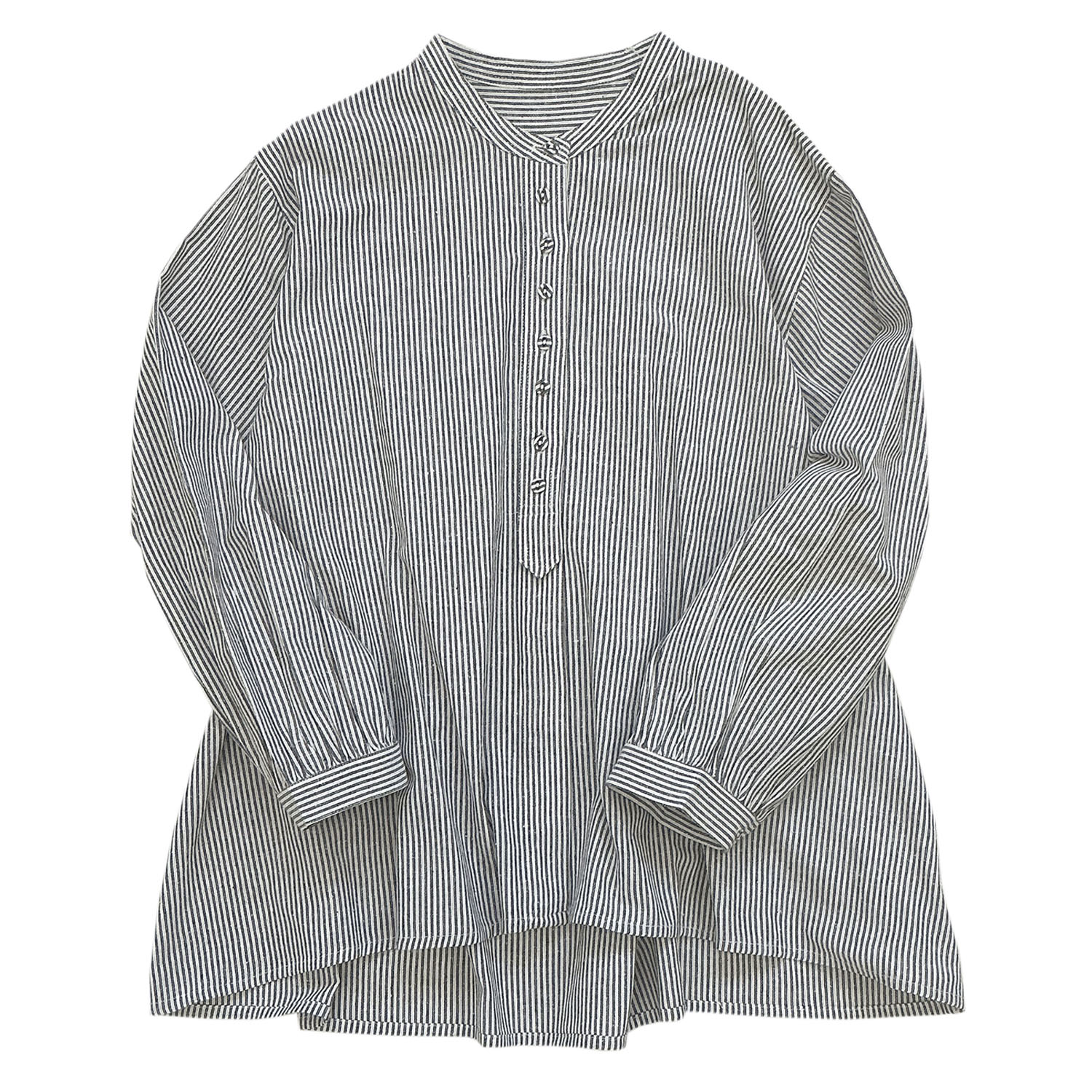 ストライプ柄前開きブラウス - 画像6