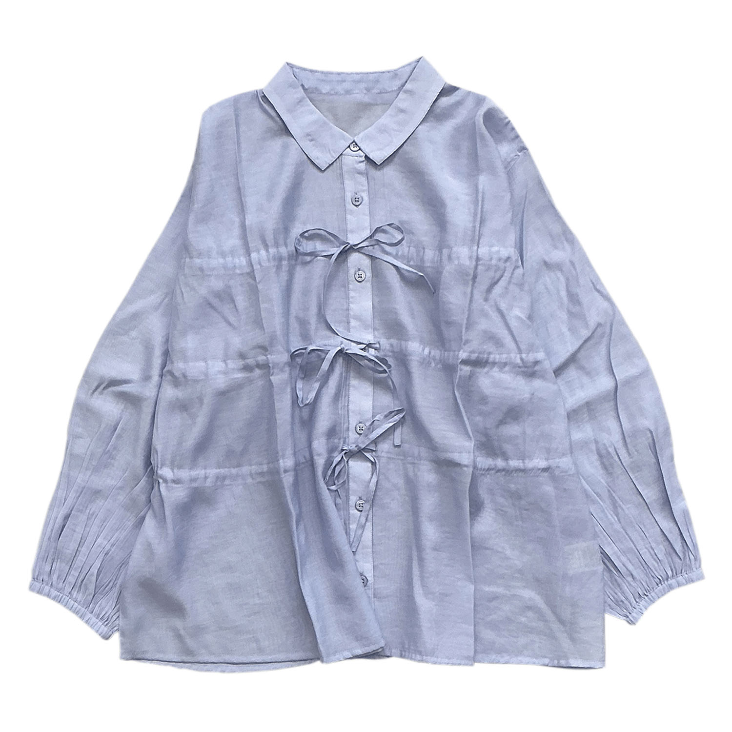 ドロストリボンシャツブラウス - 画像19