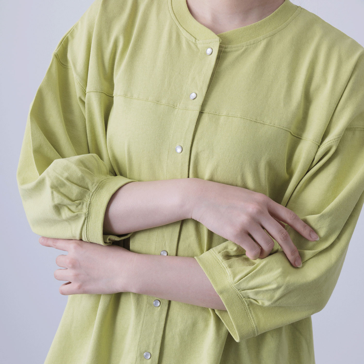 無地天竺パールドット釦カーディガン - 画像15