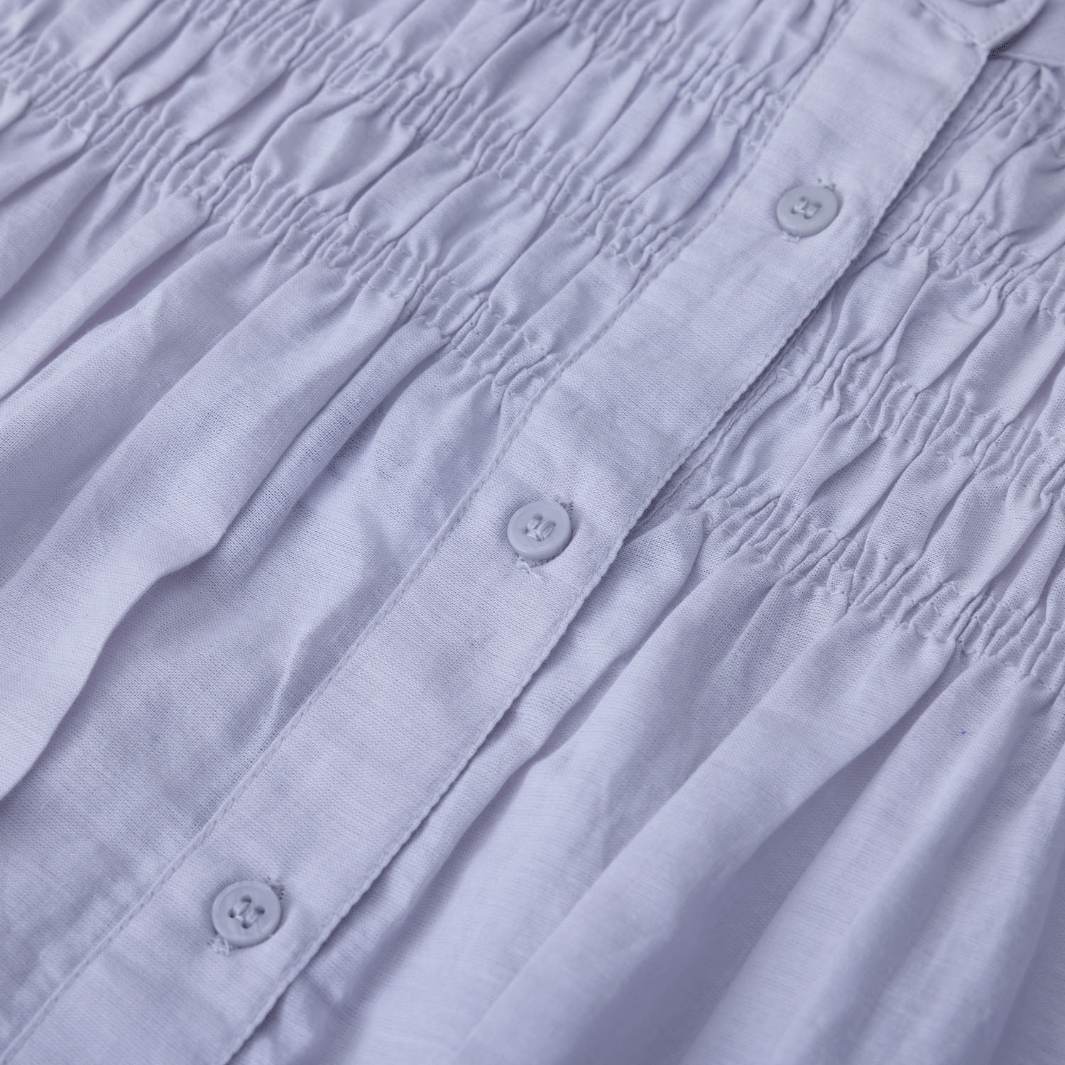 胸元シャーリング裾スカラップブラウス - 画像6