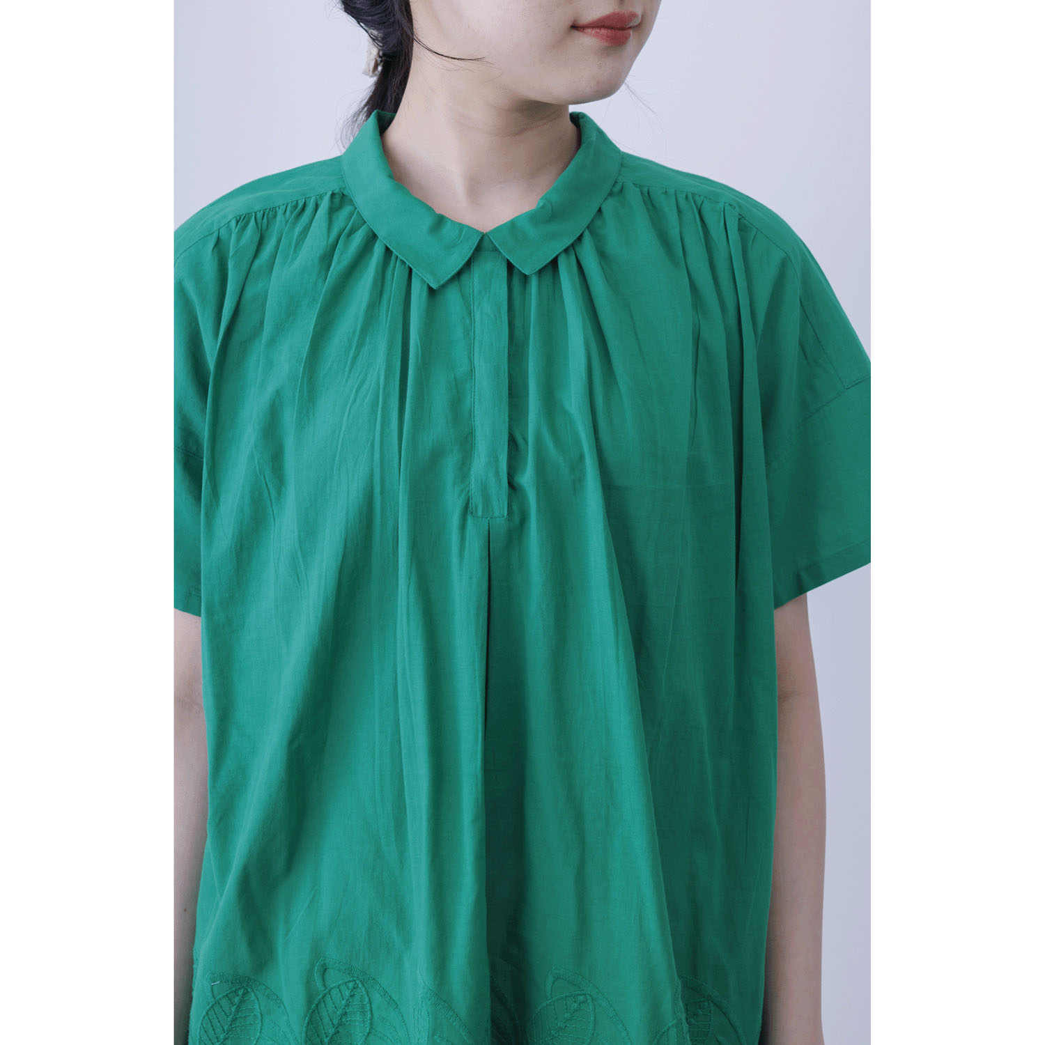 裾シフリーシャツカラーチュニックブラウス - 画像12