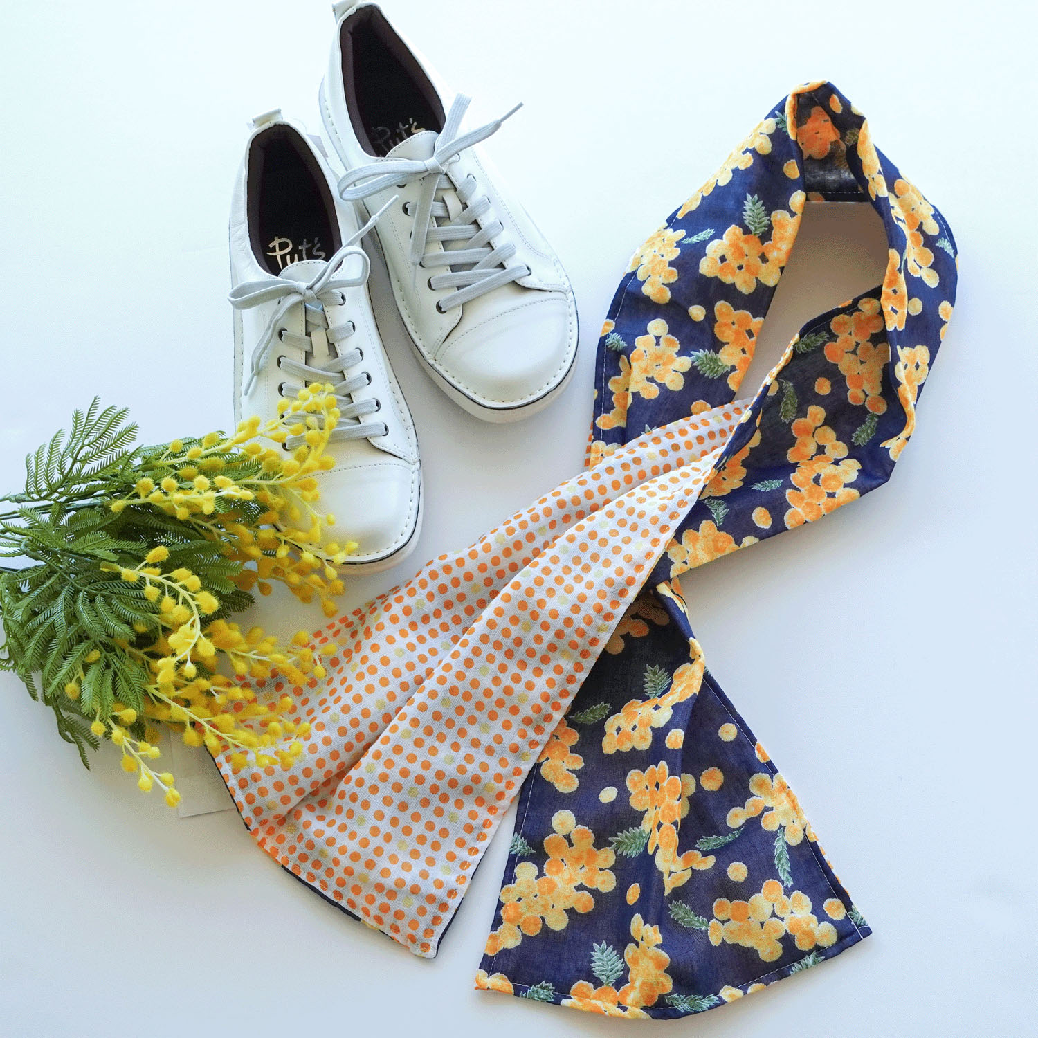 ウォーキングガーゼ UV加工 ミモザ - 画像1