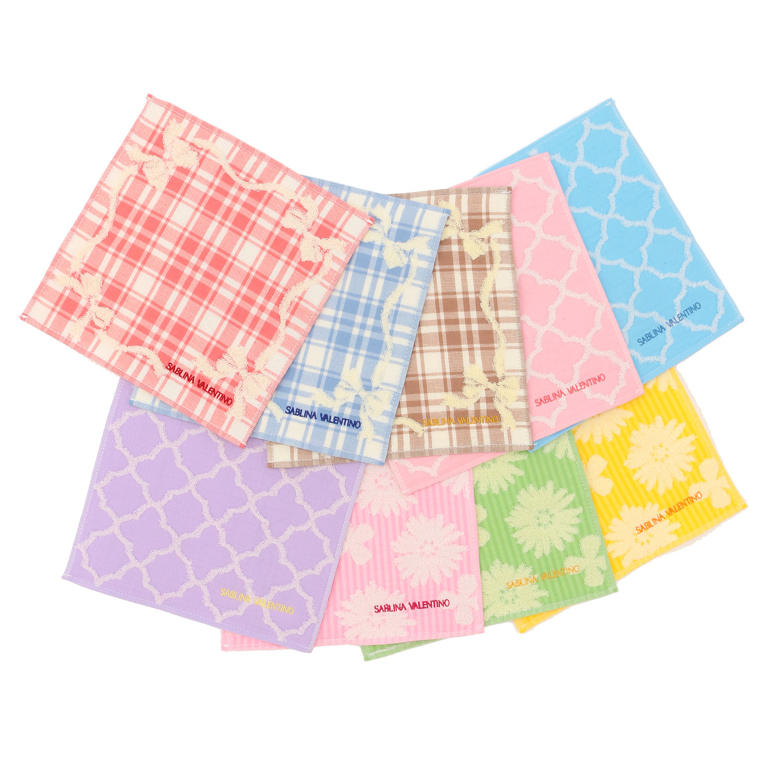 SABLINA VALENTINO（サブリナ ヴァレンティノ） 婦人9枚アソートハンカチ - 画像1