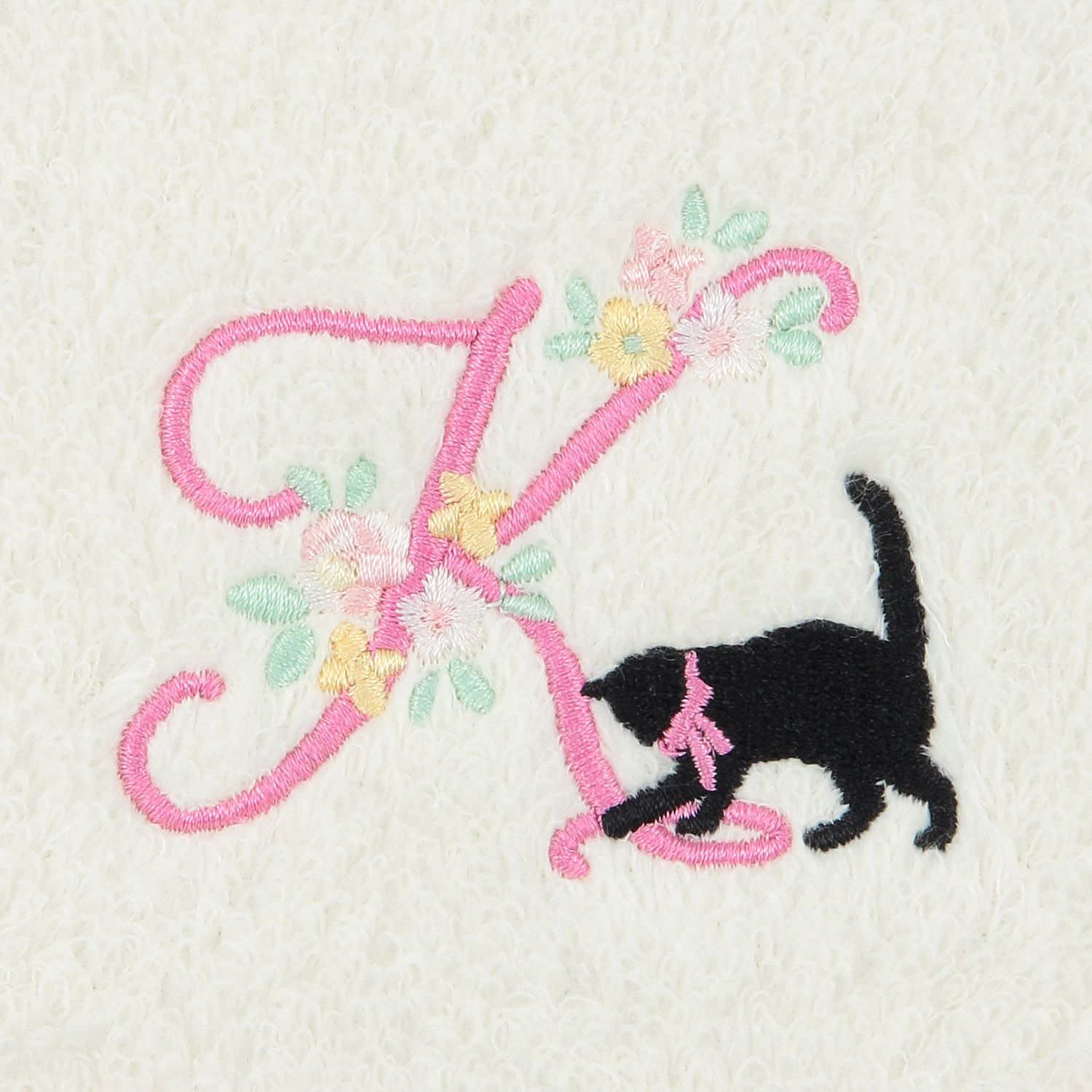 ふわふわ無撚糸ハンカチ猫とイニシャル - 画像8
