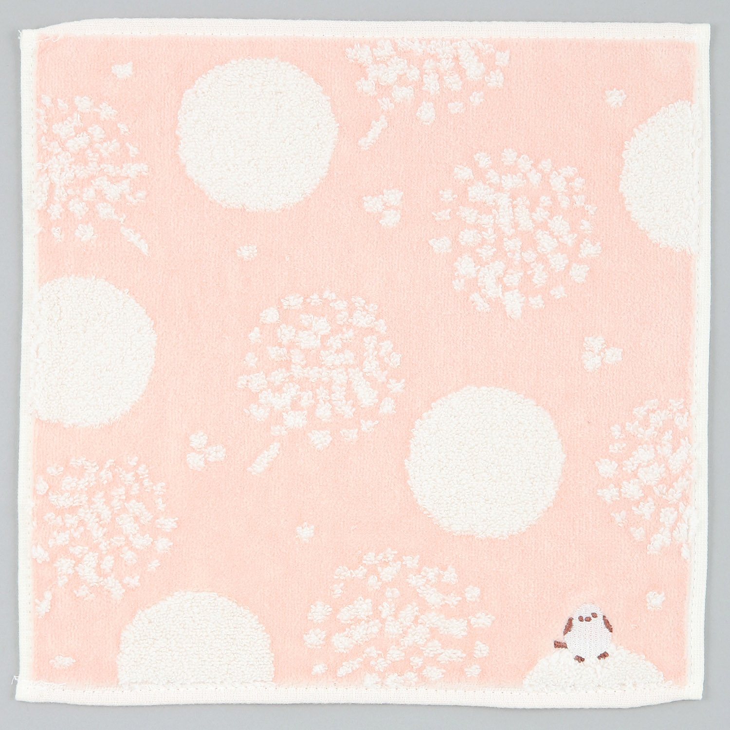 無撚糸タオルハンカチ シマエナガ刺繍 - 画像2