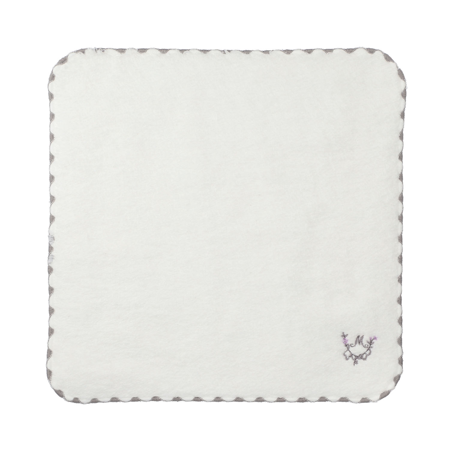 リボンイニシャルワンポイント刺繍タオルハンカチ - 画像3