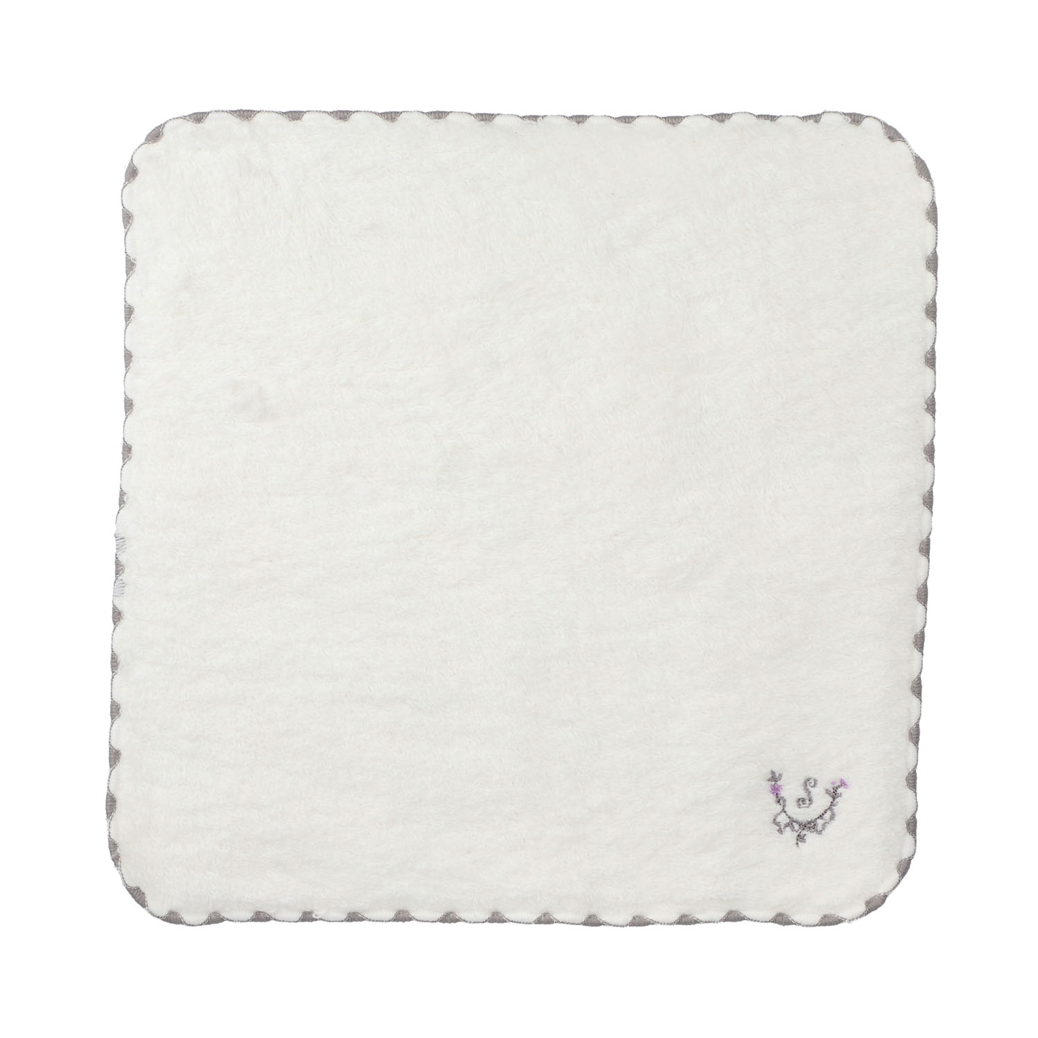 リボンイニシャルワンポイント刺繍タオルハンカチ - 画像4