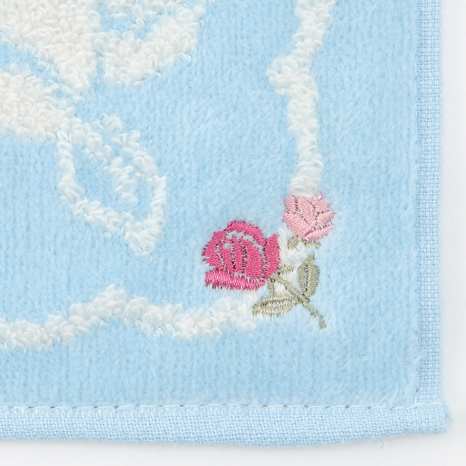 無撚糸ミニタオルハンカチ スカラップバラ - 画像4