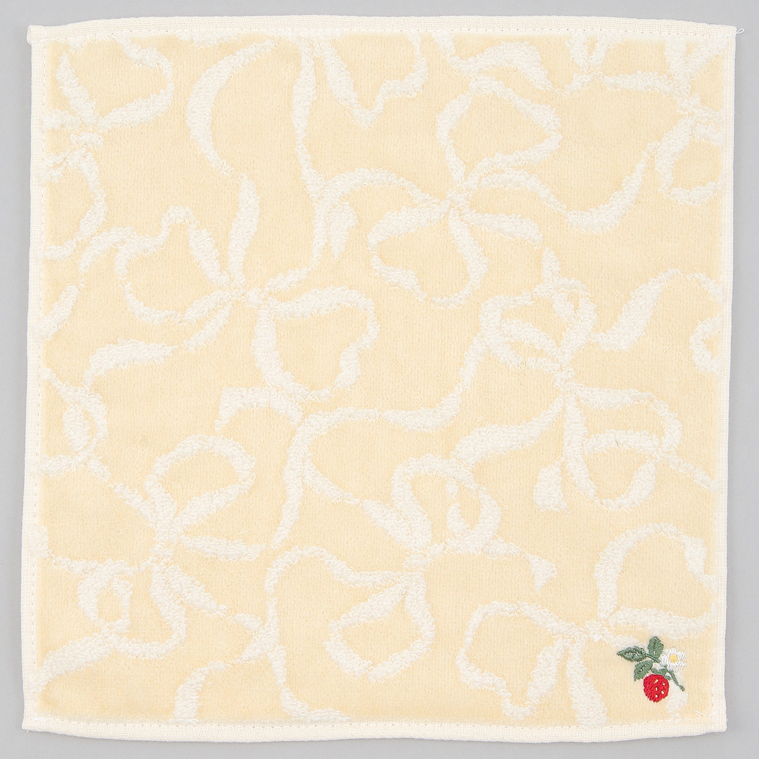 無撚糸ミニタオルハンカチ リボン - 画像2