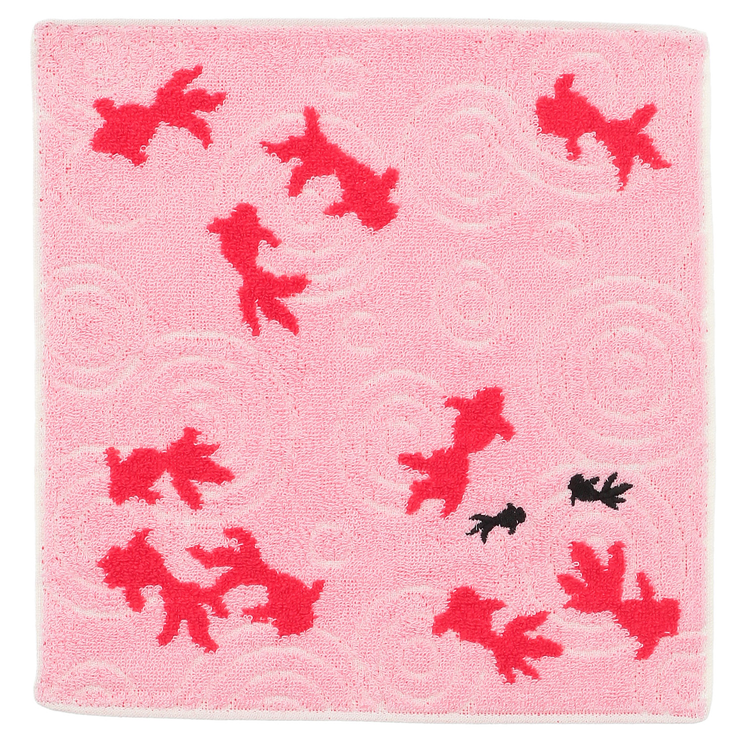 大正浪漫ジャガード刺繍タオルハンカチ 金魚 - 画像3