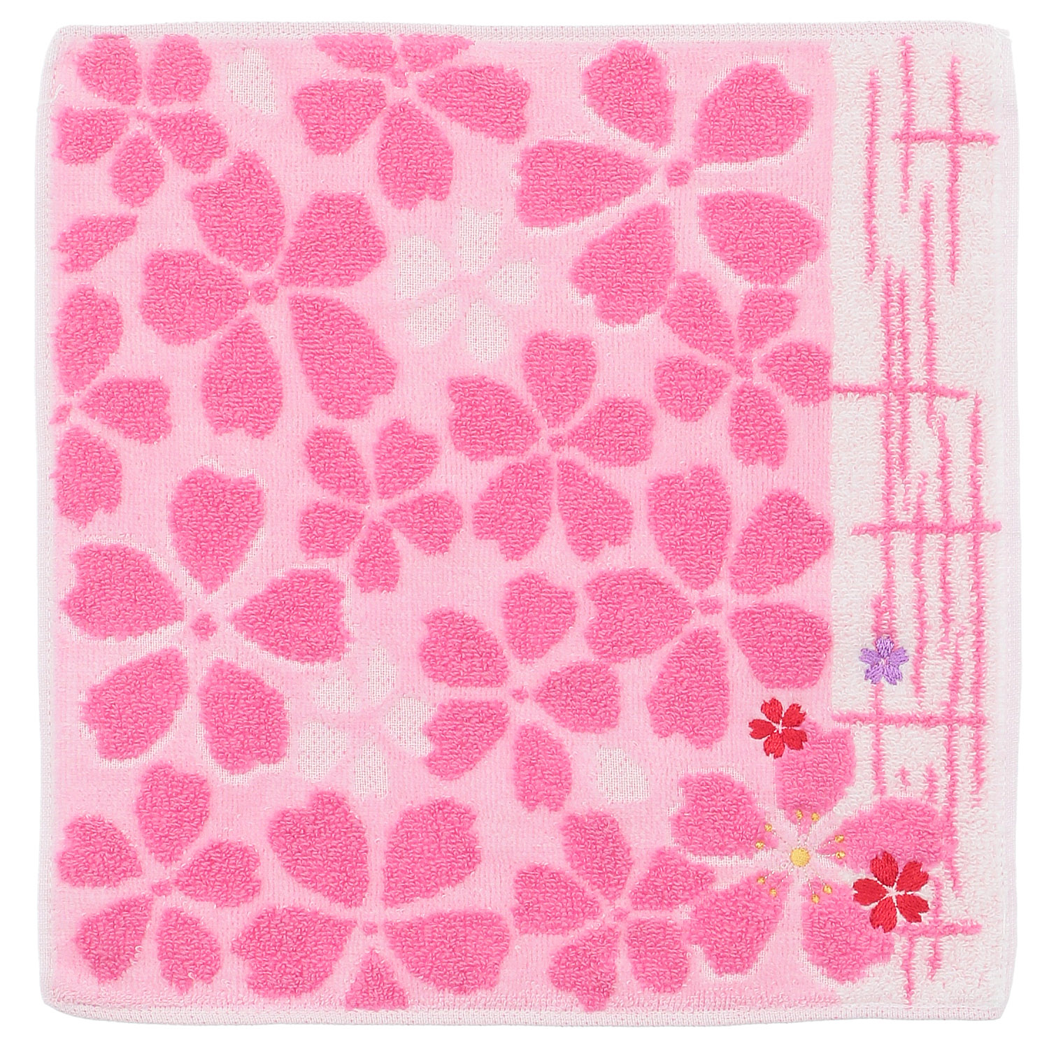 大正浪漫ジャガード刺繍タオルハンカチ 桜 - 画像2