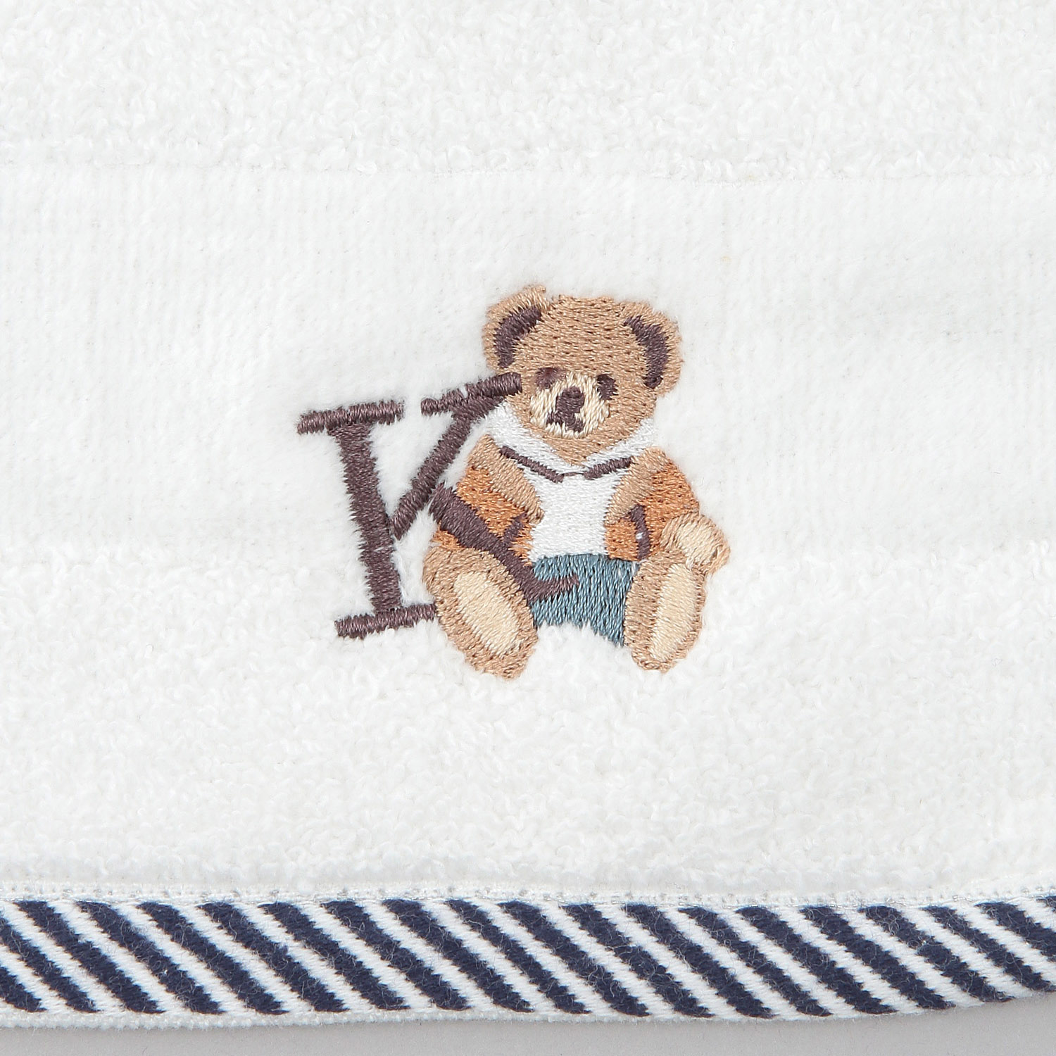 イニシャル刺繍タオルハンカチ クマ - 画像6
