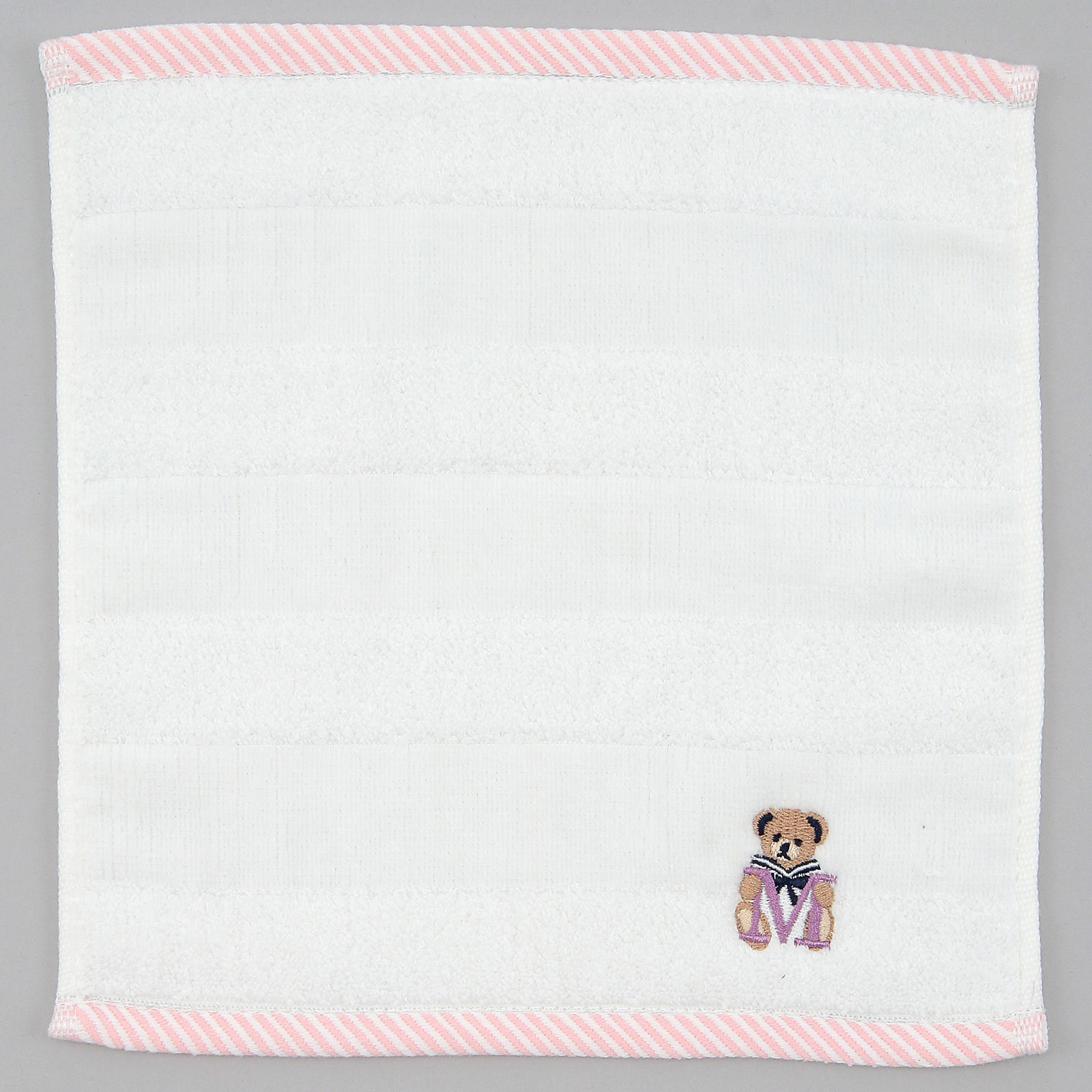イニシャル刺繍タオルハンカチ クマ - 画像7