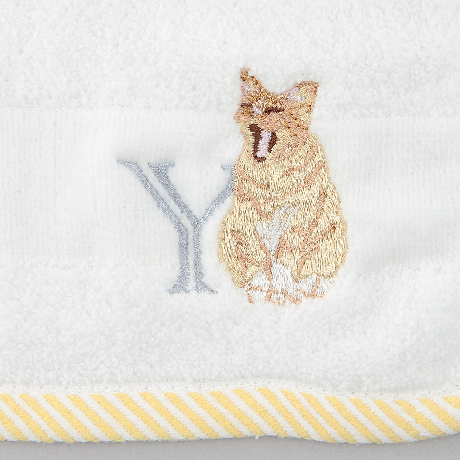 イニシャル刺繍タオルハンカチ ネコ - 画像13