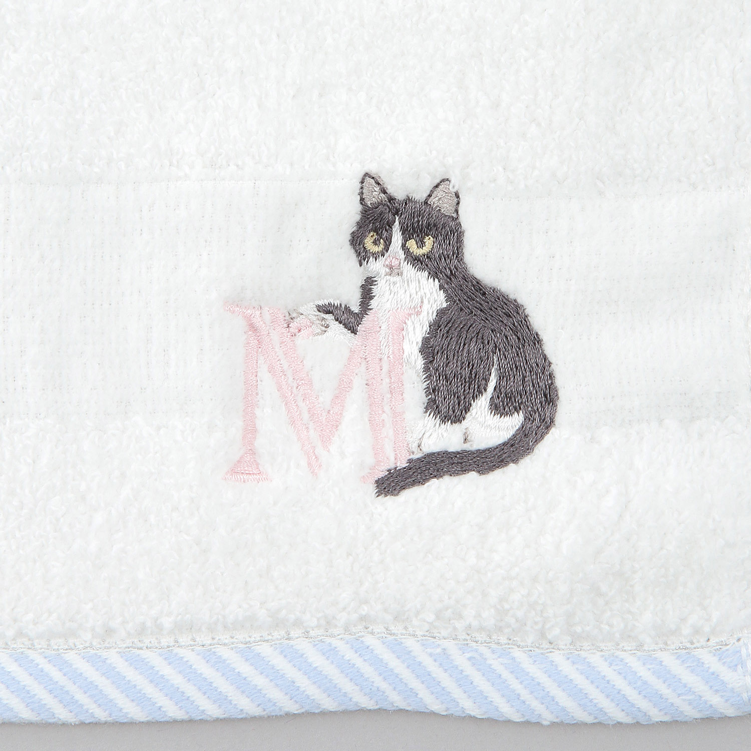 イニシャル刺繍タオルハンカチ ネコ - 画像7